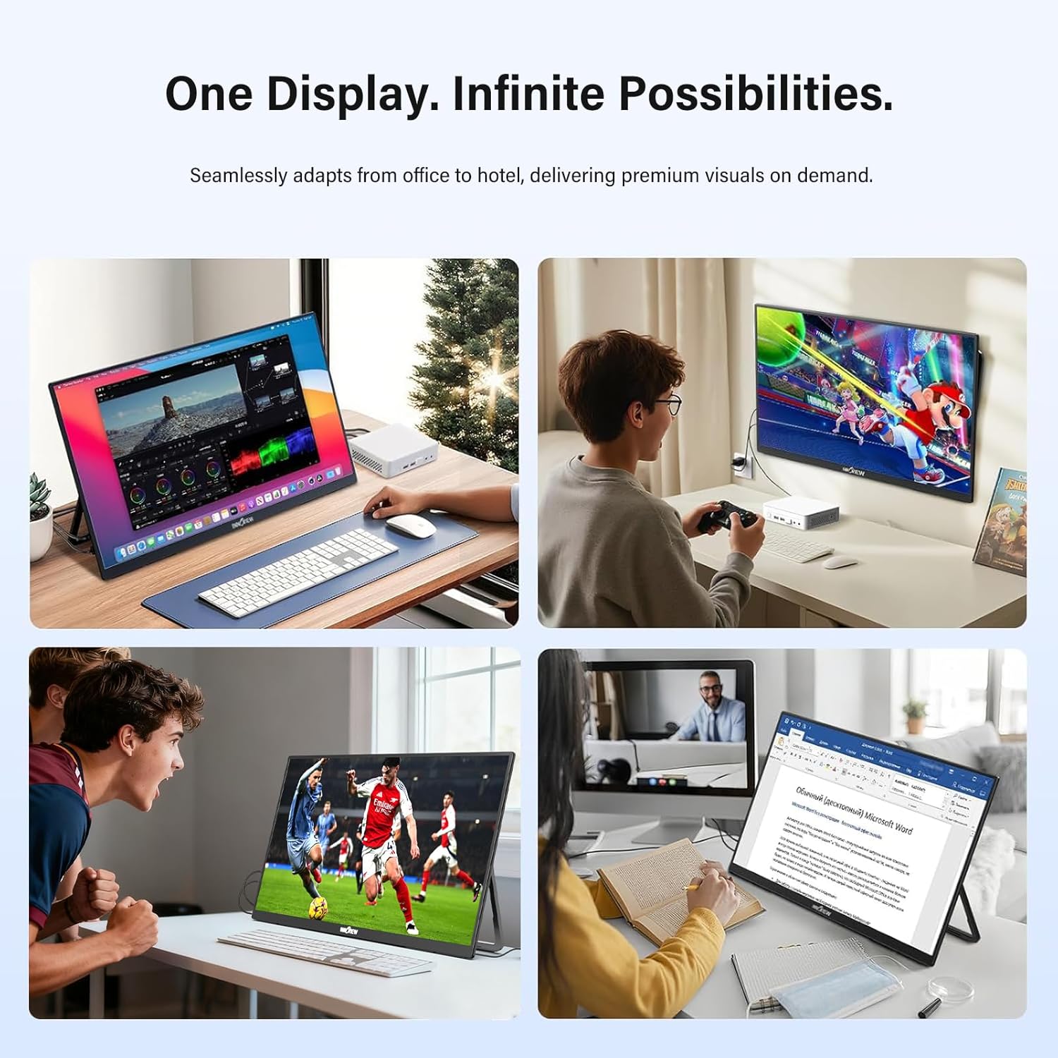 Thumbnail 6 de InnoView 23.8in Portable Monitor (FHD 1080P, 144Hz) with USB-C & HDMI, IPS HDR, 100% sRGB