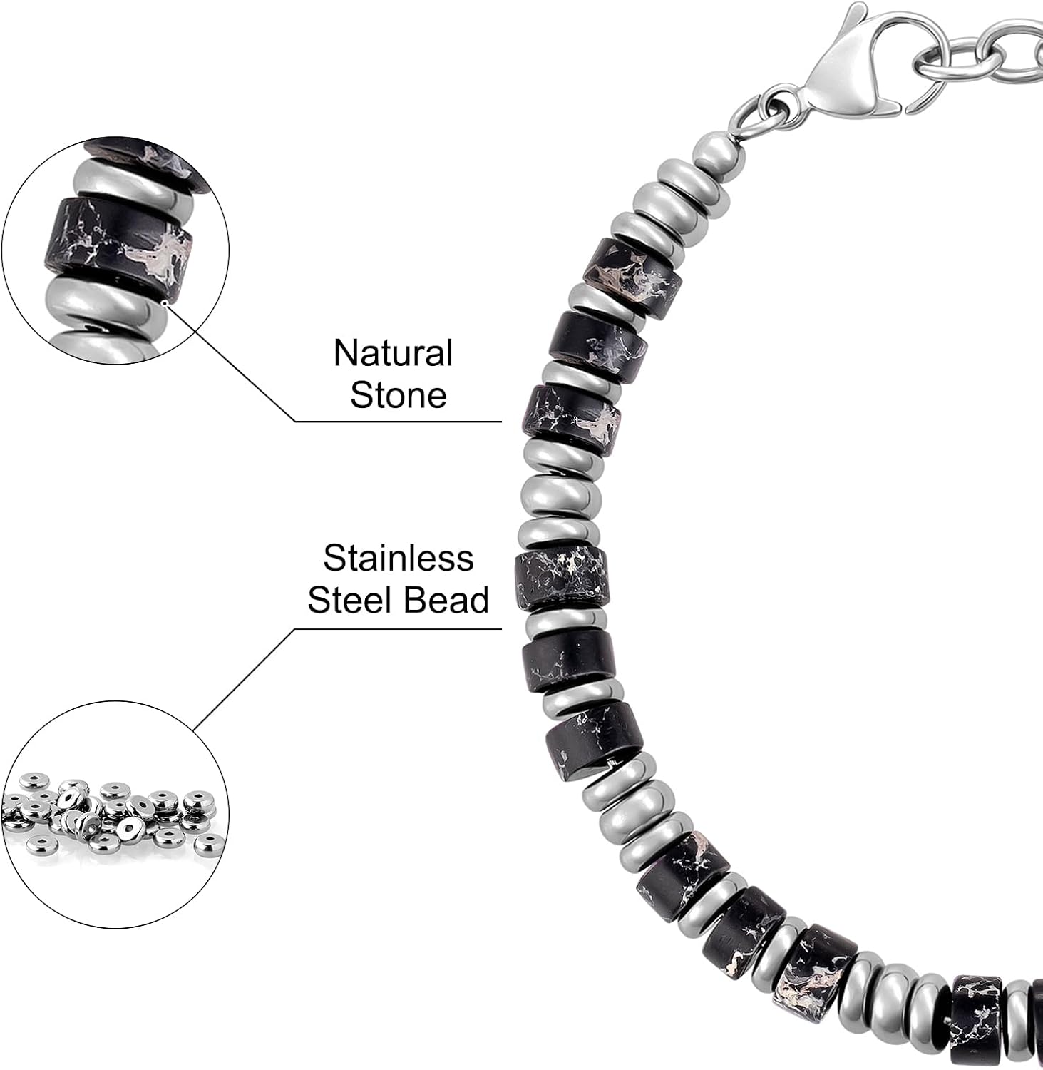 Detalle de SIUMAL bracciale boho acciaio inox, 8,8