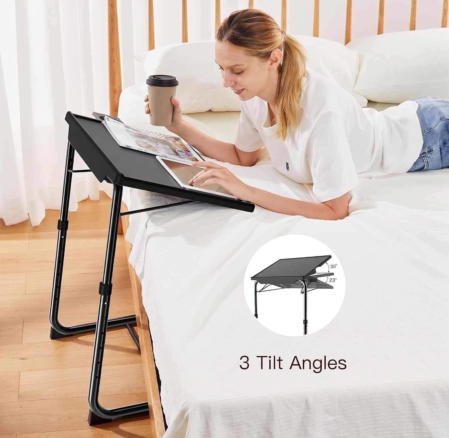 Thumbnail 4 de HUANUO Adjustable TV Tray Table 21.5