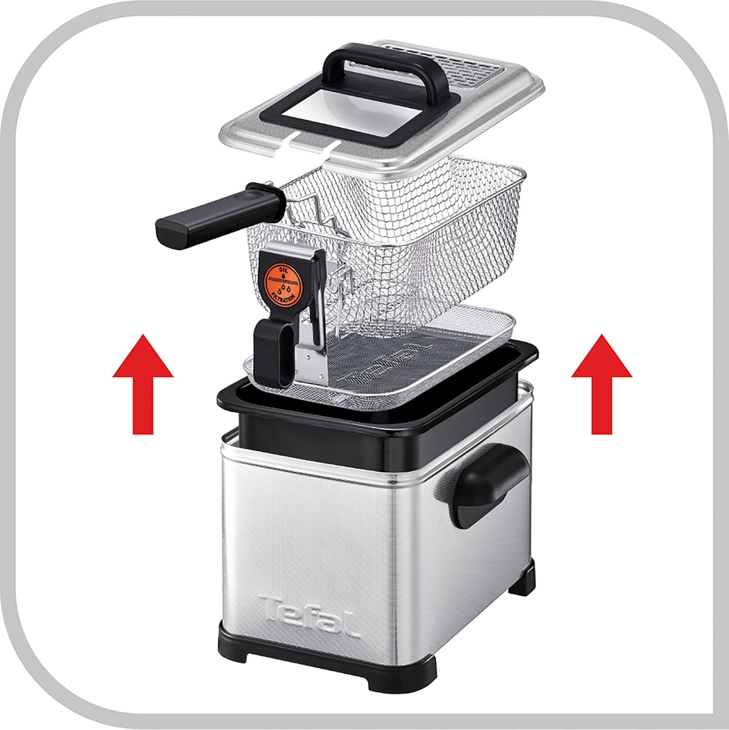 Detalle de Tefal Filtra Pro FR5160 friteuse, 4 liter, 2400 W en regelbare thermostaat