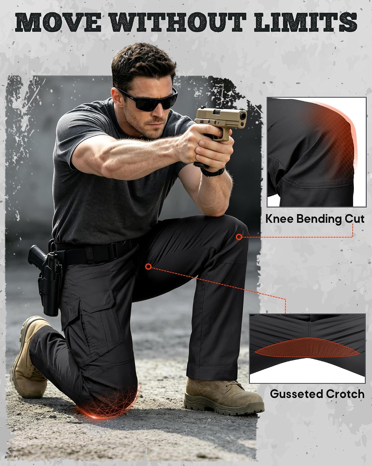 Thumbnail 4 de IGOLUMON Work Trousers Men Cargo Trousers Stretch Tactical Combat Work Pants