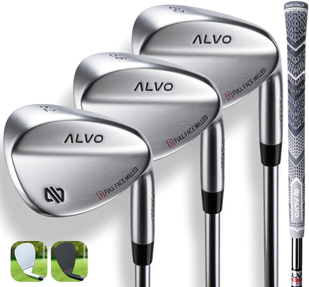 ALVO GOLF Premium Full Face Wedges — 52/56/60/70 Degree Forged Spin Set