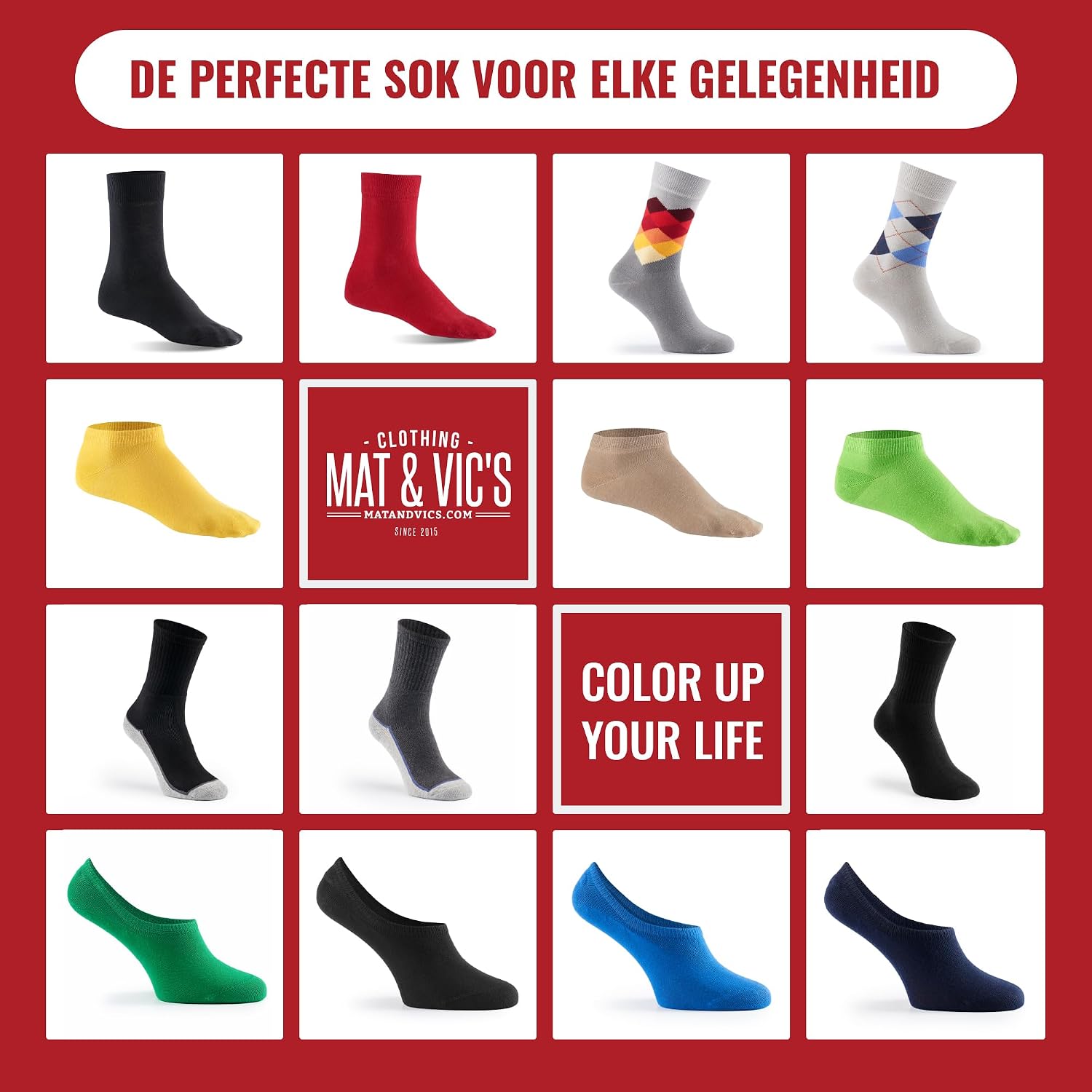 Thumbnail 6 de Mat & Vic's ISCMVSO01 katoenen herensokken, 5 of 10 paar, maat 35-50