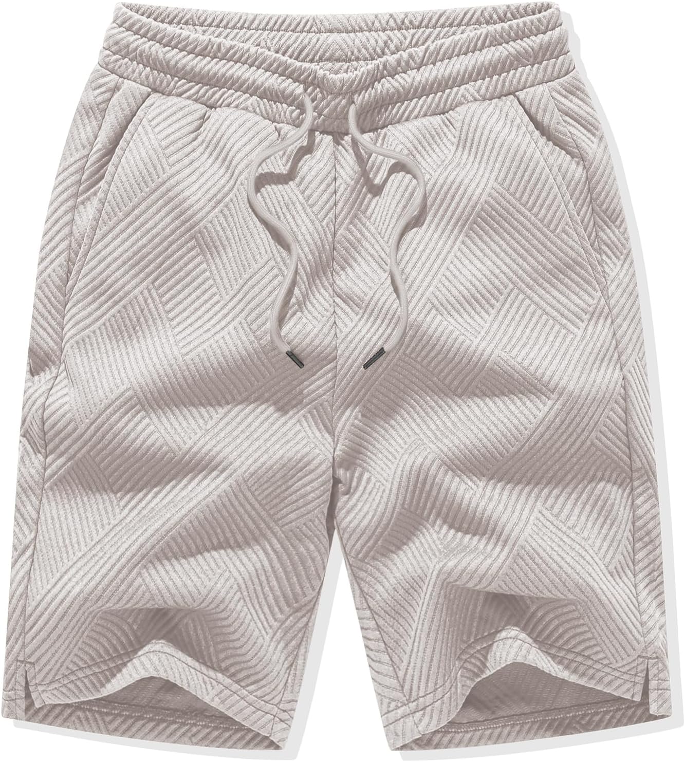 Detalle de JMIERR Herren Textur Kurze Hosen mit 3 Taschen – 2026 Sommer Casual Loose Shorts