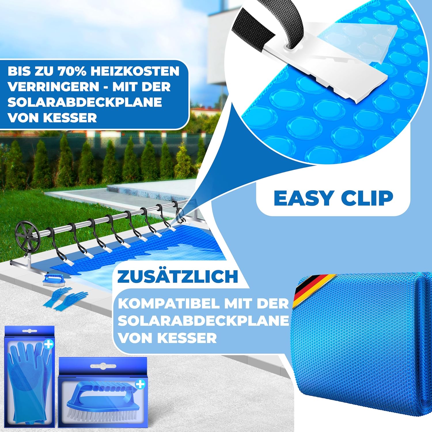 Thumbnail 2 de KESSER Pool Premium Aufrollsystem (3 m bis 5,70 m) mit Rädern für Solarplane & Poolabdeckung