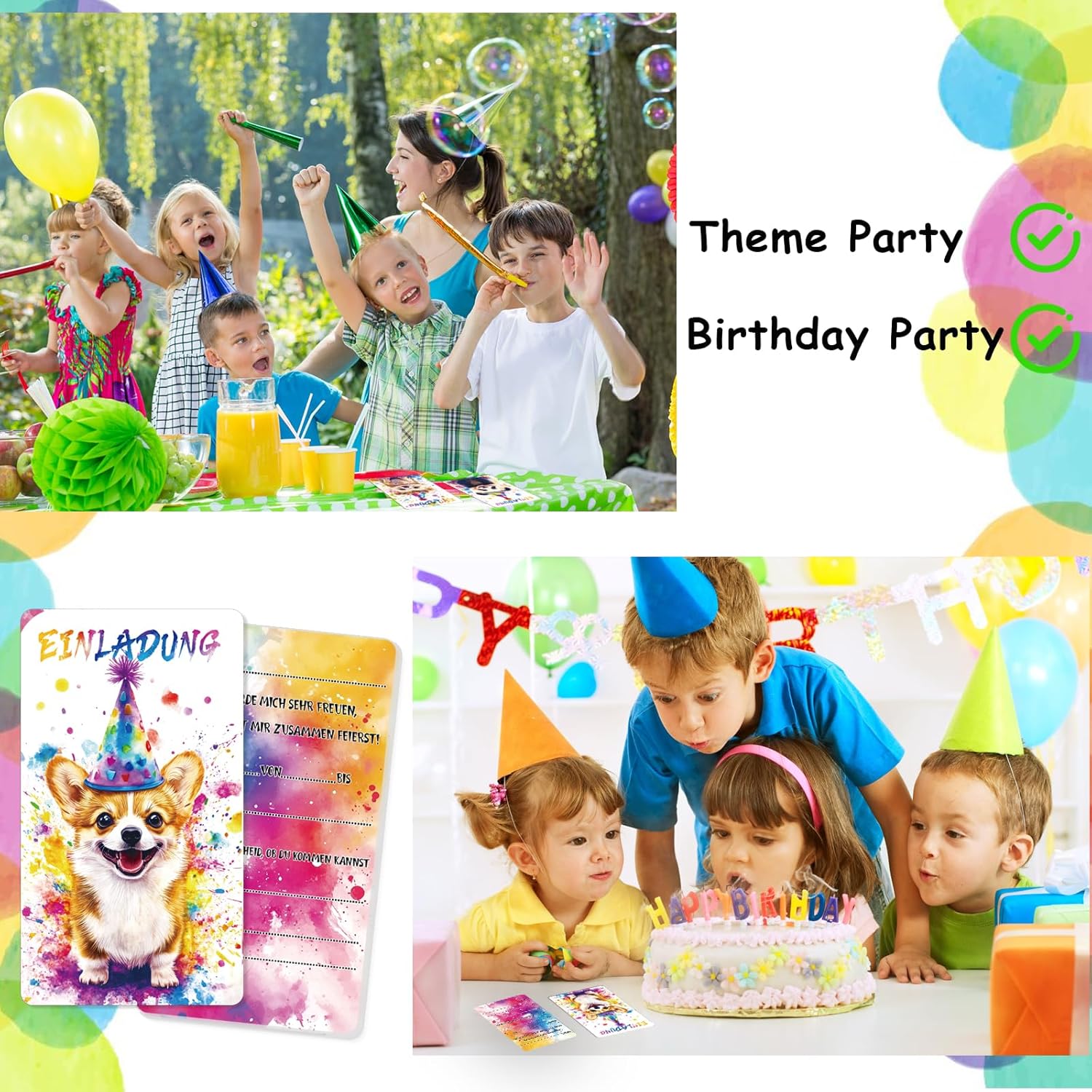 Thumbnail 3 de Maxmoc Tier Einladungskarten zum Kindergeburtstag (12 Stück) – niedliche Tiermotive, 16 x 9 cm