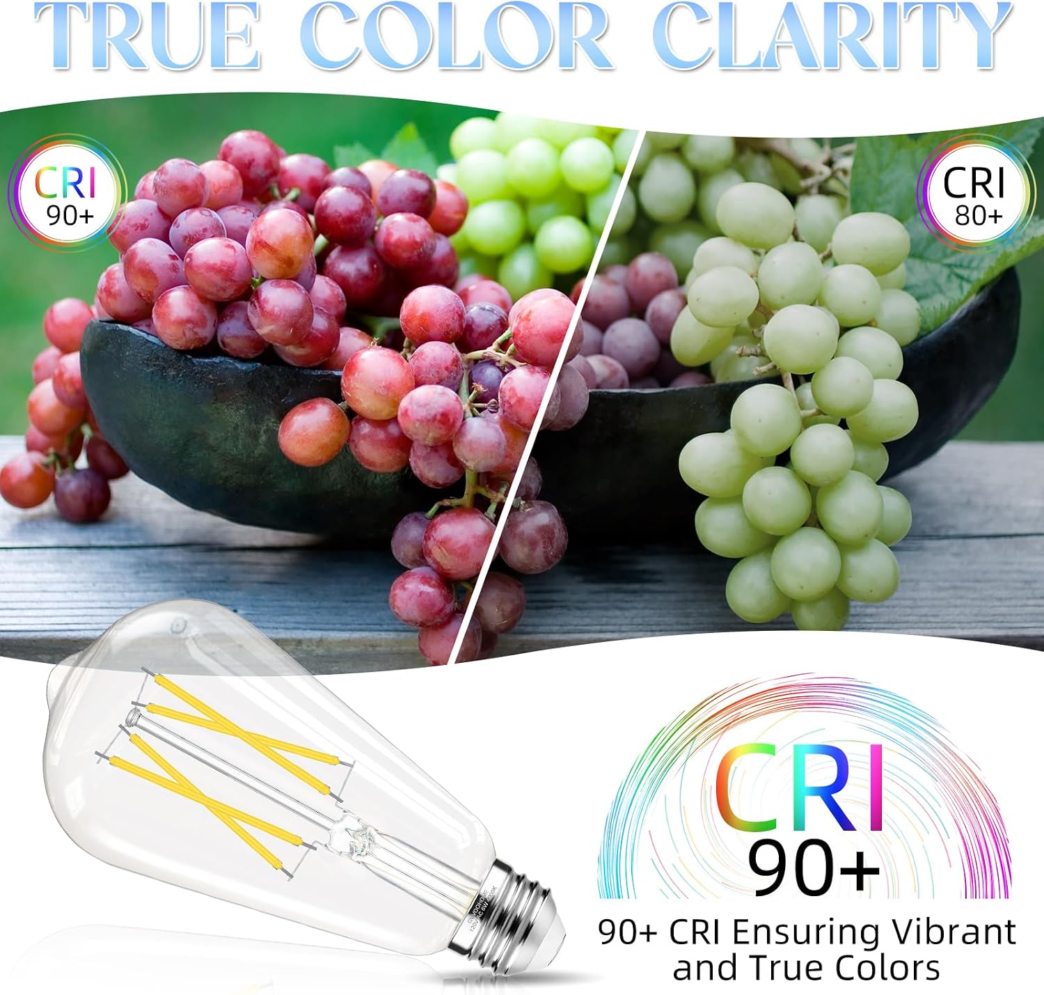 Thumbnail 5 de GvvooHome ST58 LED Edison Bulbs, 6W, 4000K, Clear Glass, 12-Pack