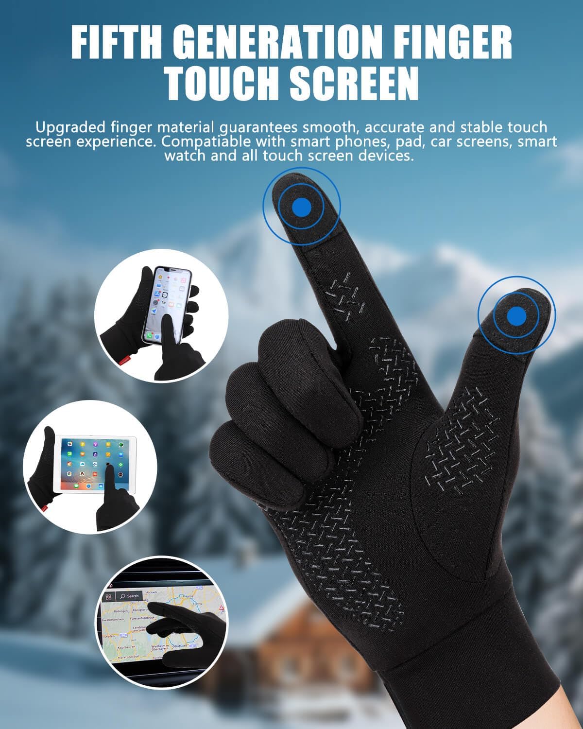 Detalle 2 de Aegend Winter Gloves for Men Women ⚡