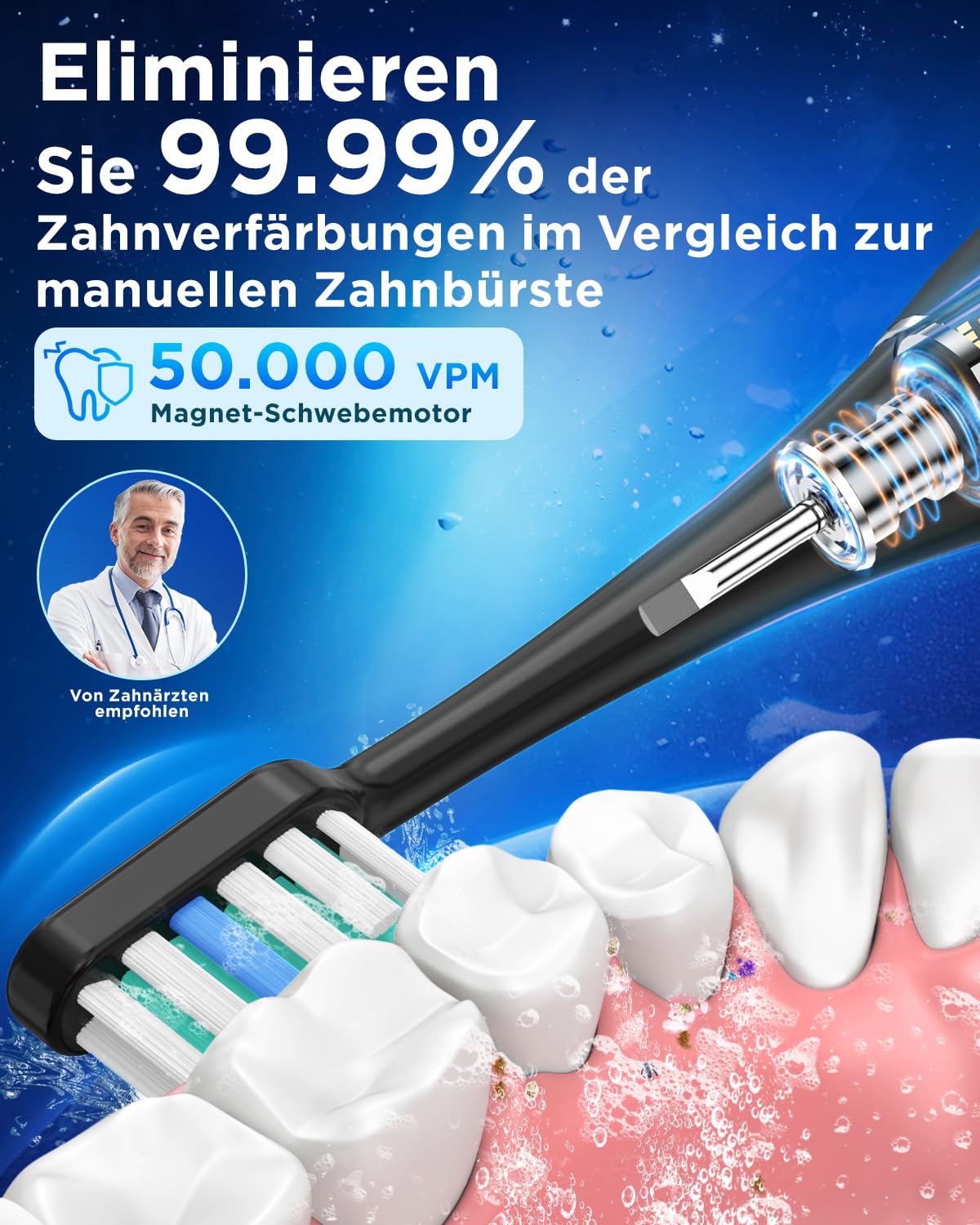 Detalle 2 de Elektrische Zahnbürste 120 Tage Akkulaufzeit