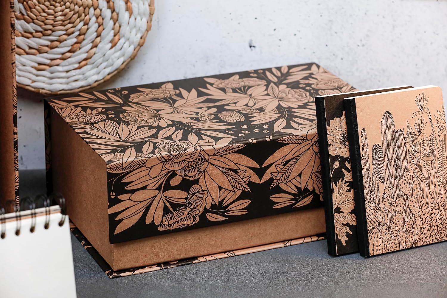 Thumbnail 1 de Clairefontaine 116055C — Boîte de rangement en carton multifonctions, motif Nature Kraft