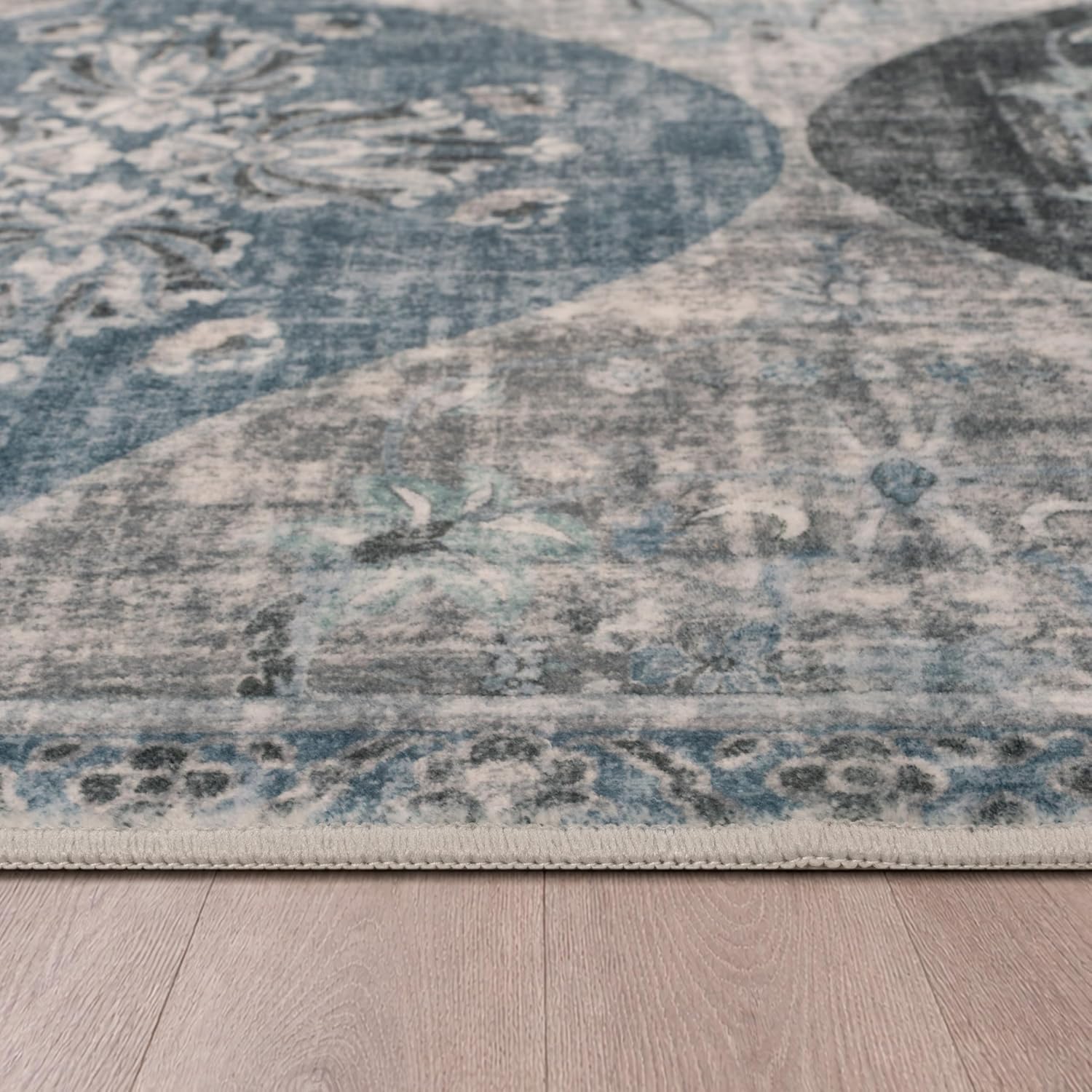 Thumbnail 2 de Paco Home Tapis de Salon Vintage Poil Court Turquoise 160x220 cm – Confort Doux et Design Retro Moderne