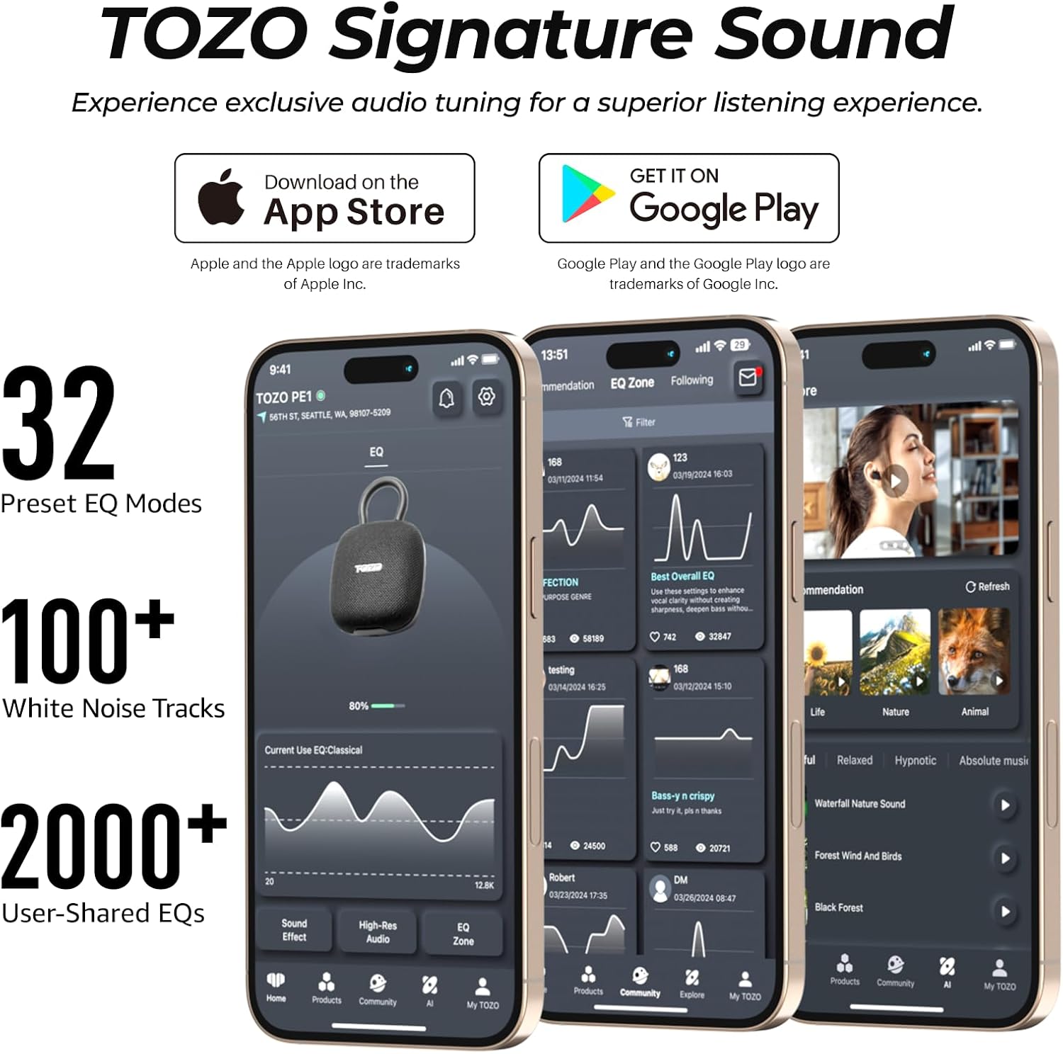 Thumbnail 5 de TOZO PE1 Mini Bluetooth-Lautsprecher – IPX8, 32 Std., Karabiner, Blau