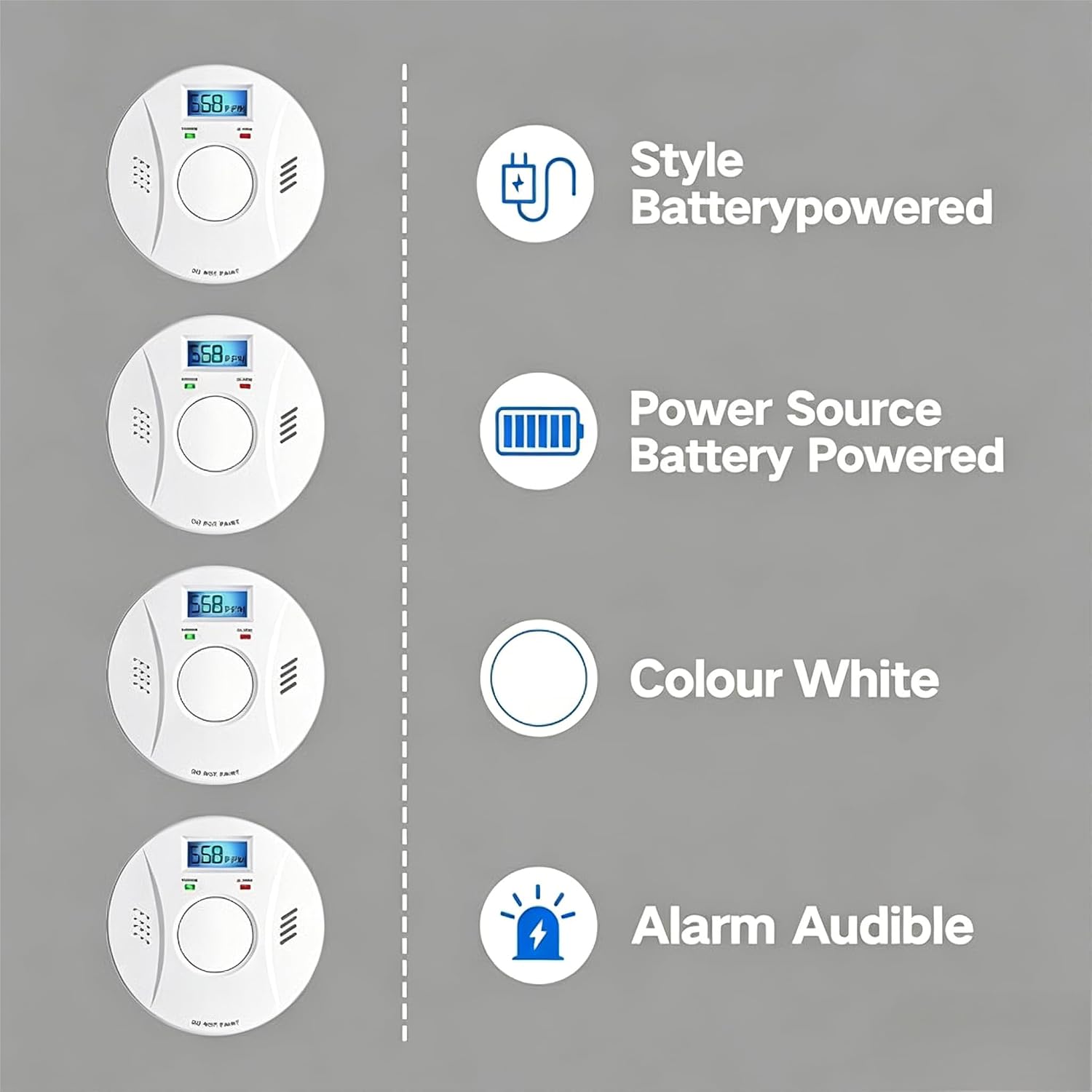 Thumbnail 1 de 2-Pack Smoke & Carbon Monoxide Alarm with LCD Display and Dual Sensor