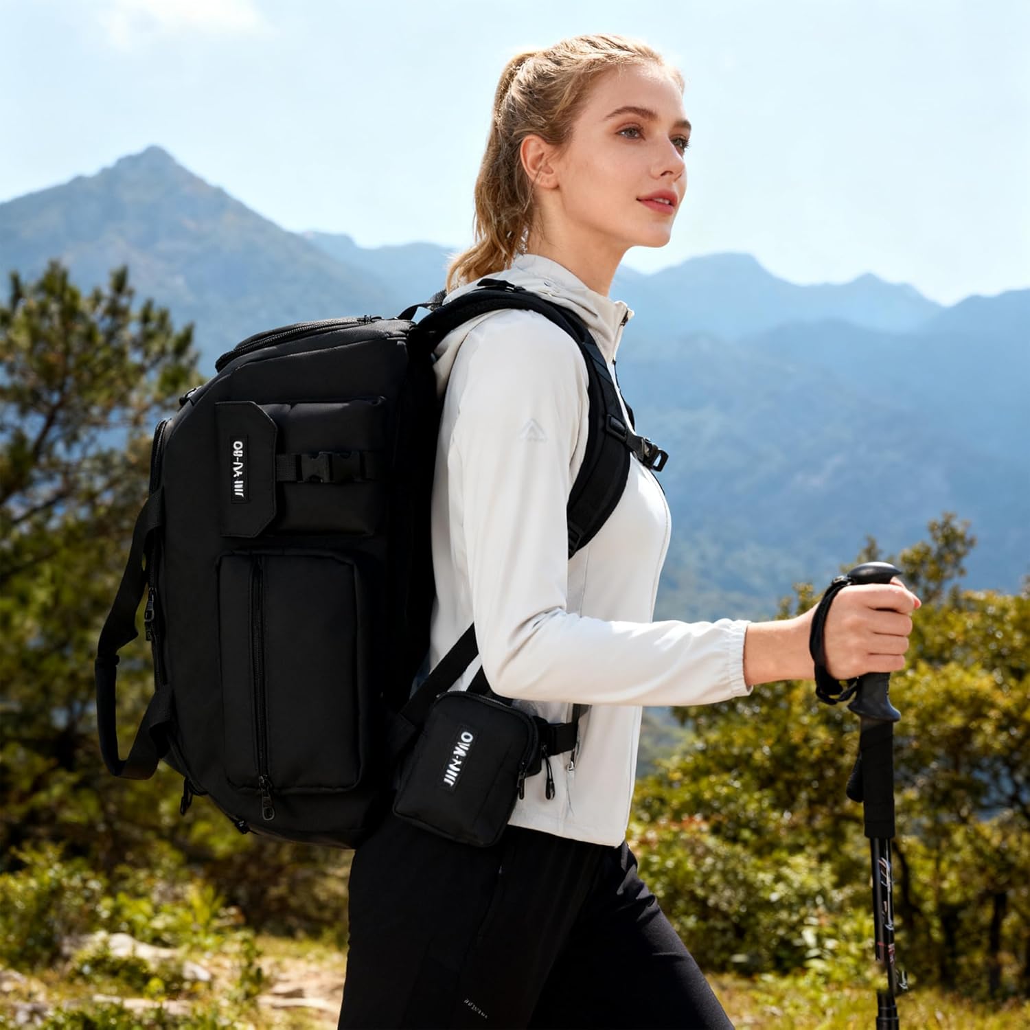 Detalle de Suweir 32L Sporttasche – Vielseitige 3-in-1 Reisetasche mit Schuhfach, Nassfach und wasserdichtem Material