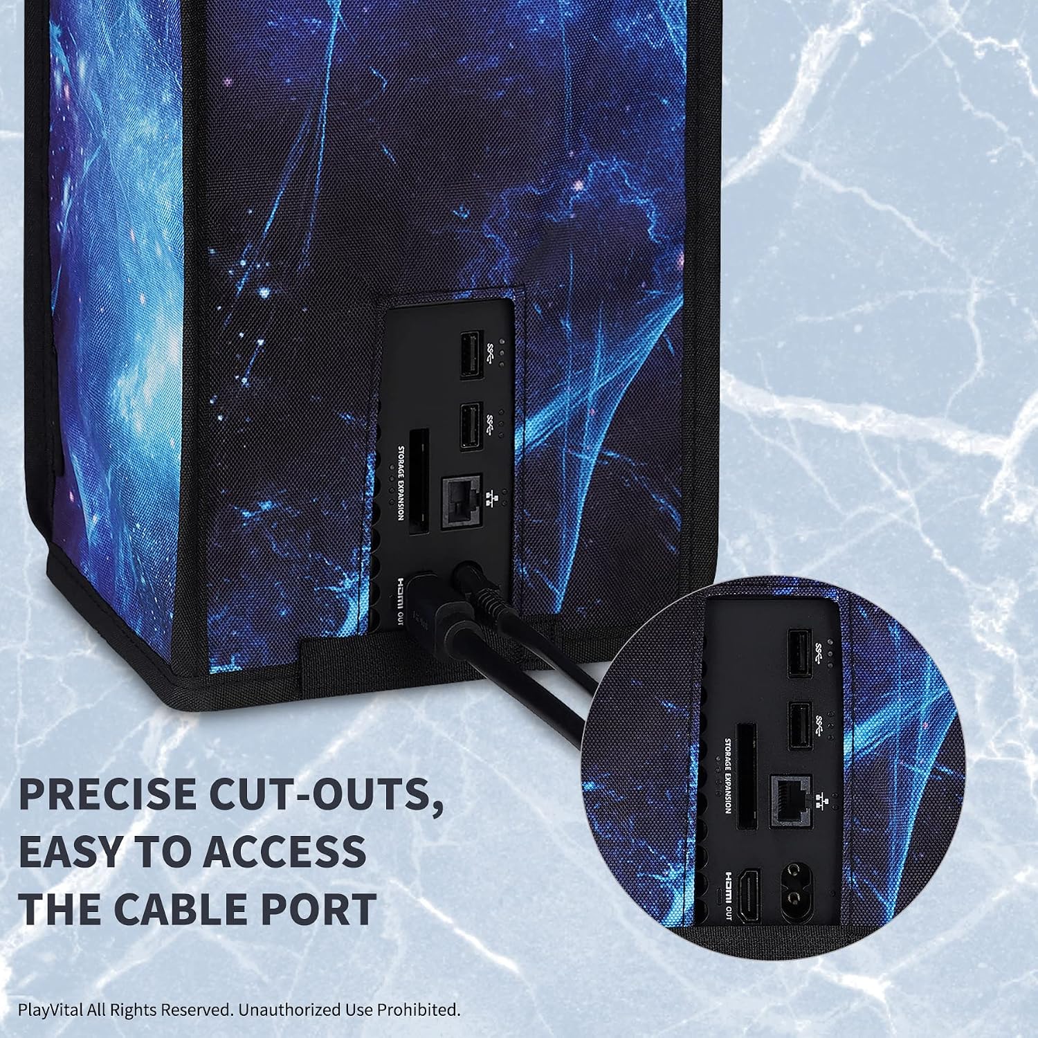 Detalle de playvital Nylon Dust Cover for Xbox Series X Console – Blue Nebula