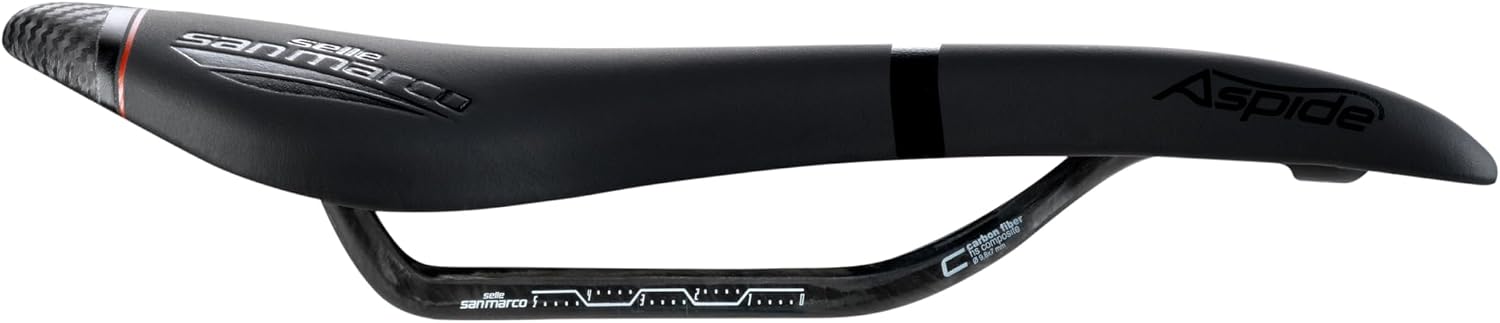 Detalle de Selle San Marco ASPIDE Carbon FX – siodełko szosowe z karbonowymi szynami