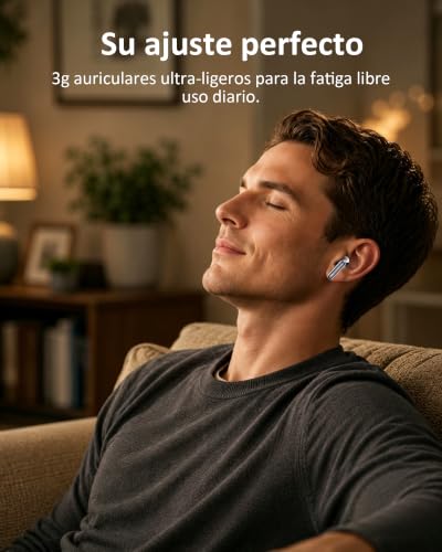 Detalle de EUQQ Auriculares Inalámbricos Bluetooth 6.1 con 6 micrófonos y 36 h de autonomía