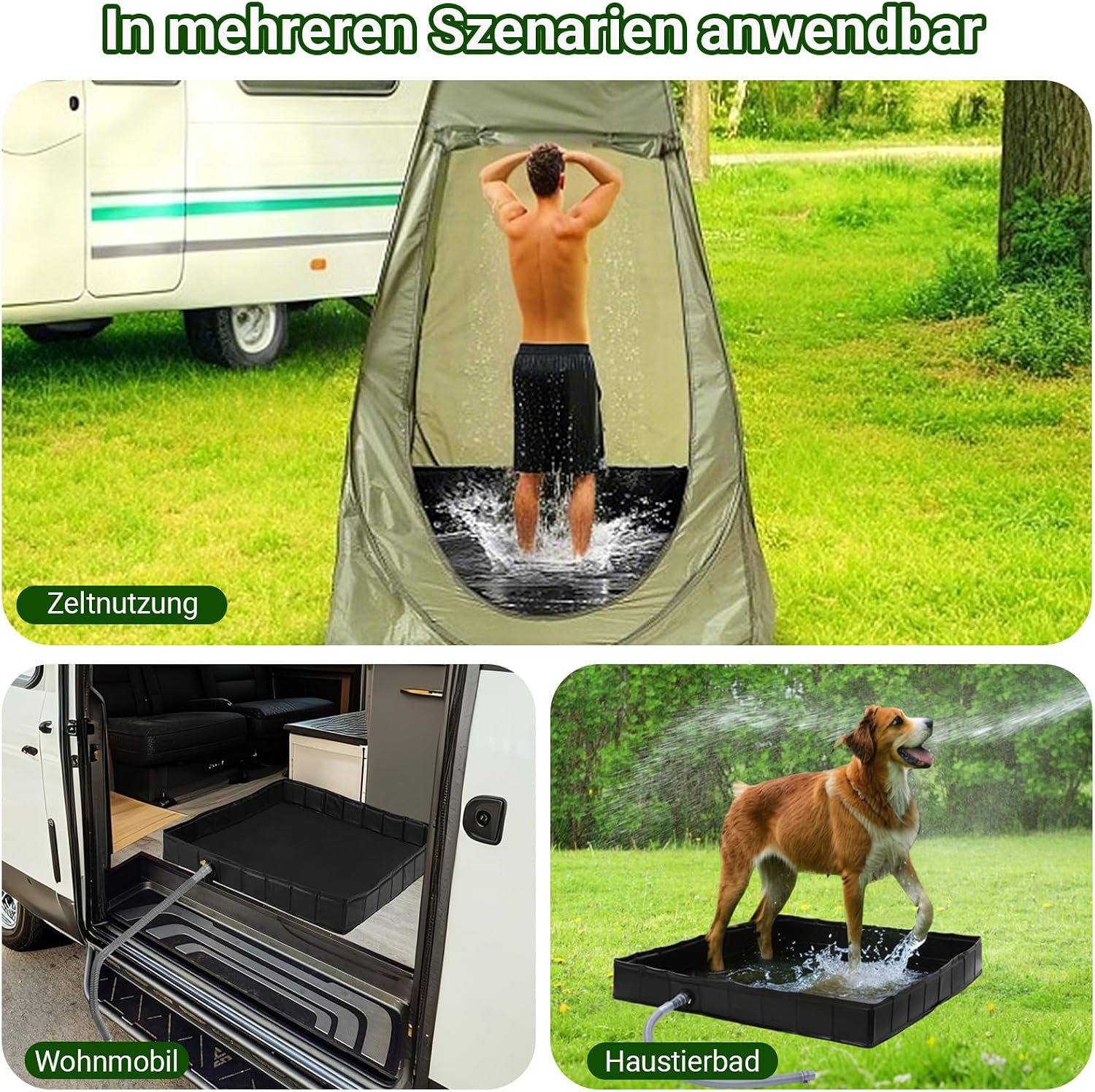 Thumbnail 6 de GOZYLA faltbare Duschbasis für Camping & Outdoor – tragbare Duschwanne mit Ablaufschlauch