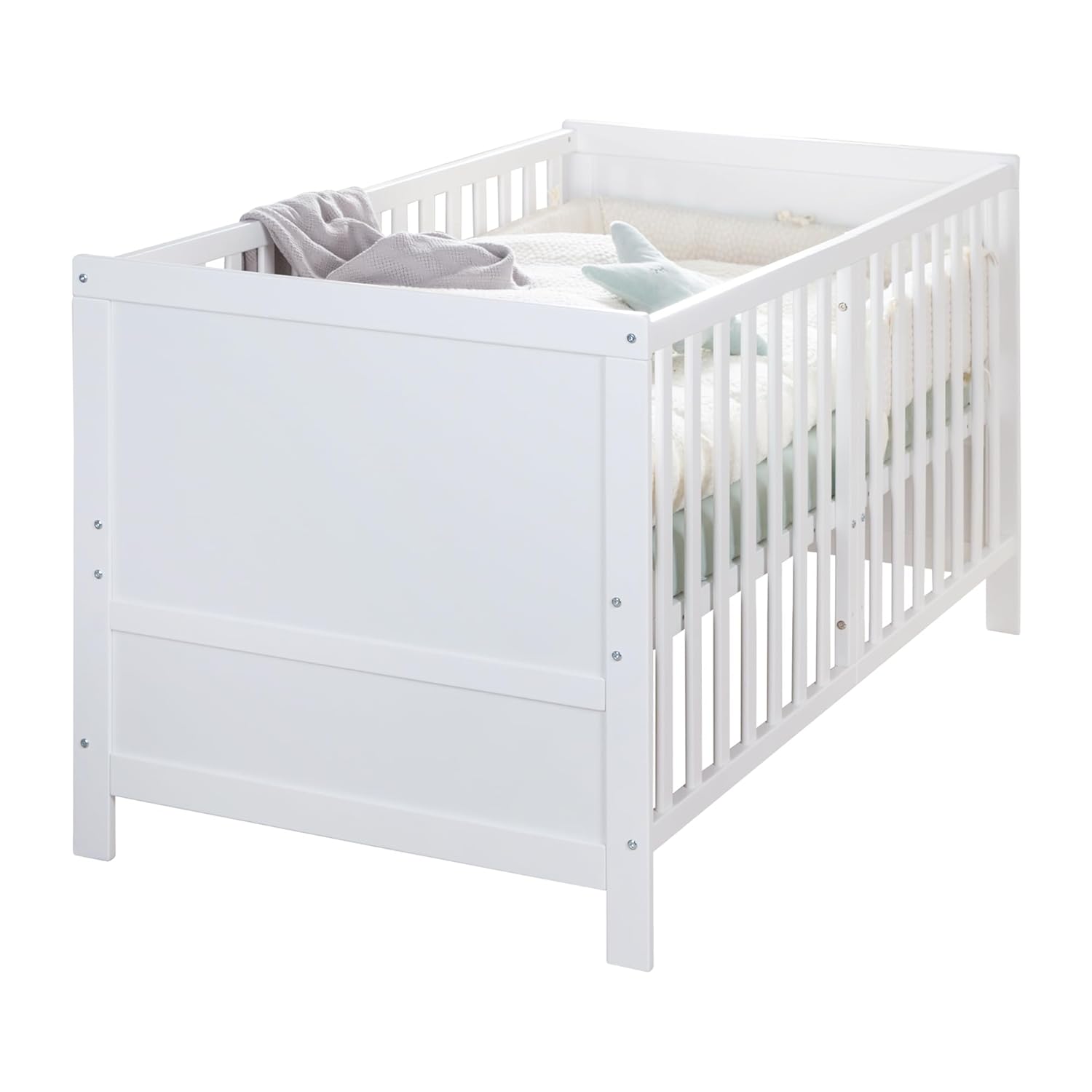 Thumbnail 1 de roba Babybett EASY SLEEP 70 x 140 cm inkl. Umbauecken – Mitwachsendes Gitterbett aus weißem Holz