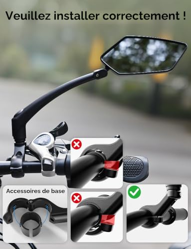 Thumbnail 8 de COICER Retroviseur Velo – Rétroviseur gauche pour vélo électrique, adaptable à la plupart des guidons (21–26 mm)