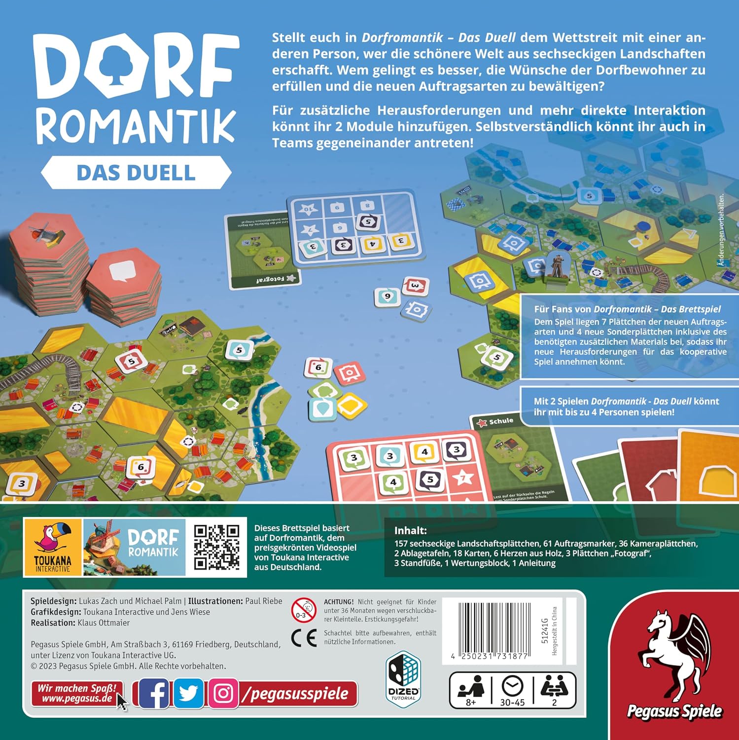 Detalle 2 de Pegasus Spiele Dorfomantik â Das Duell đČ