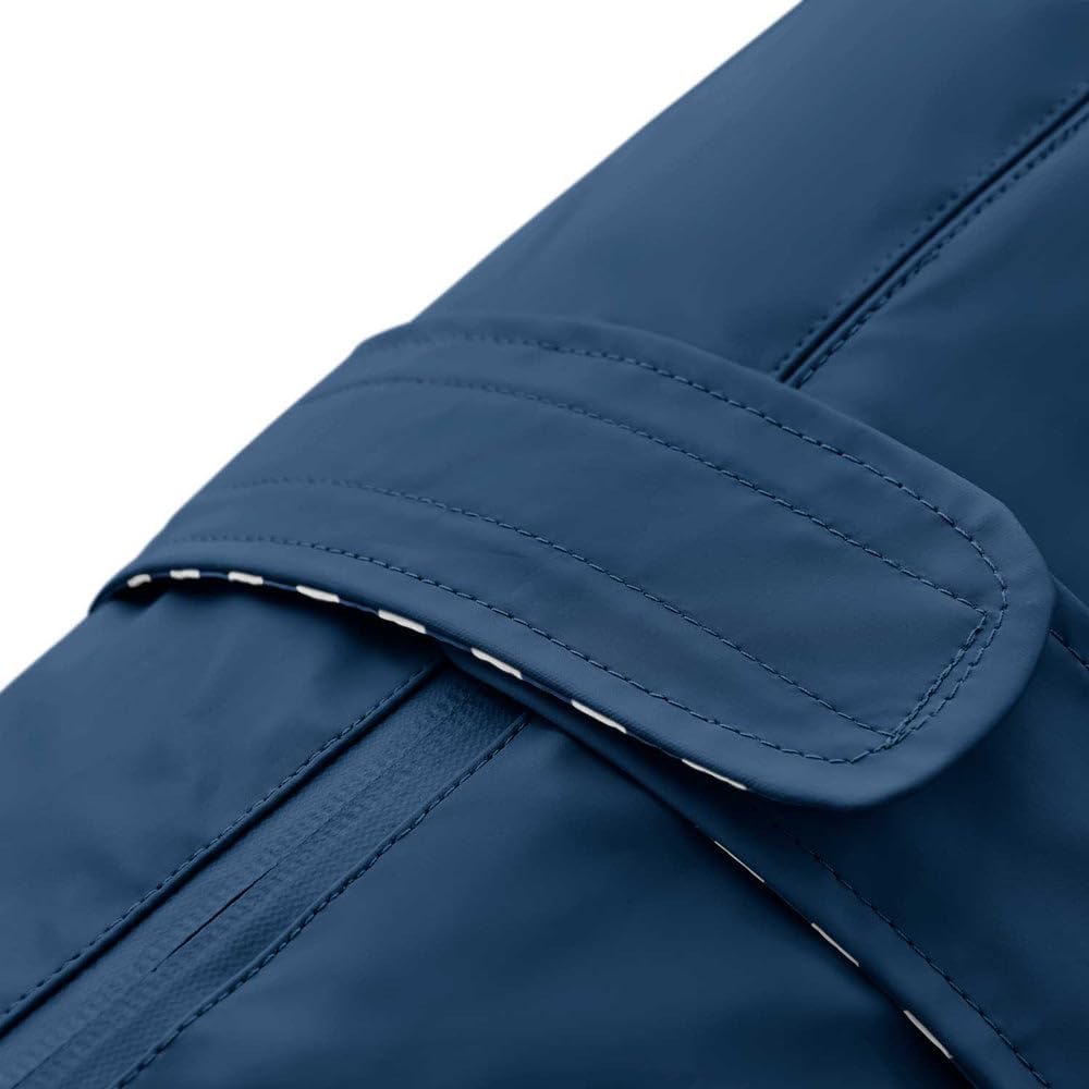 Detalle de Hunter Hunde-Regenmantel Milford – Blau, ergonomisch geschnitten, mit Öffnung für Halsband und Geschirr