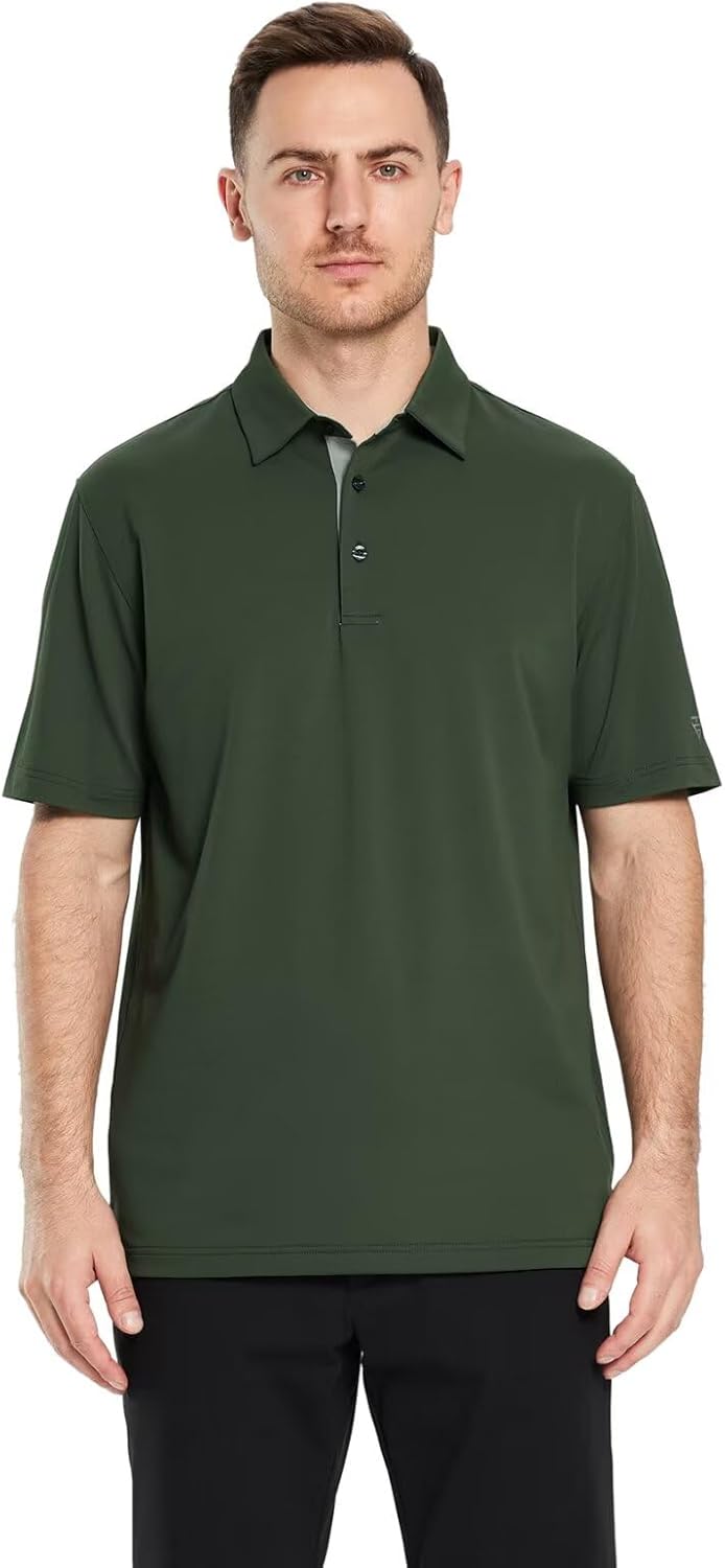 Thumbnail 1 de Mens Golf Shirt Short and Long Sleeve Moisture Wicking Dry Fit Performance Solid Polo