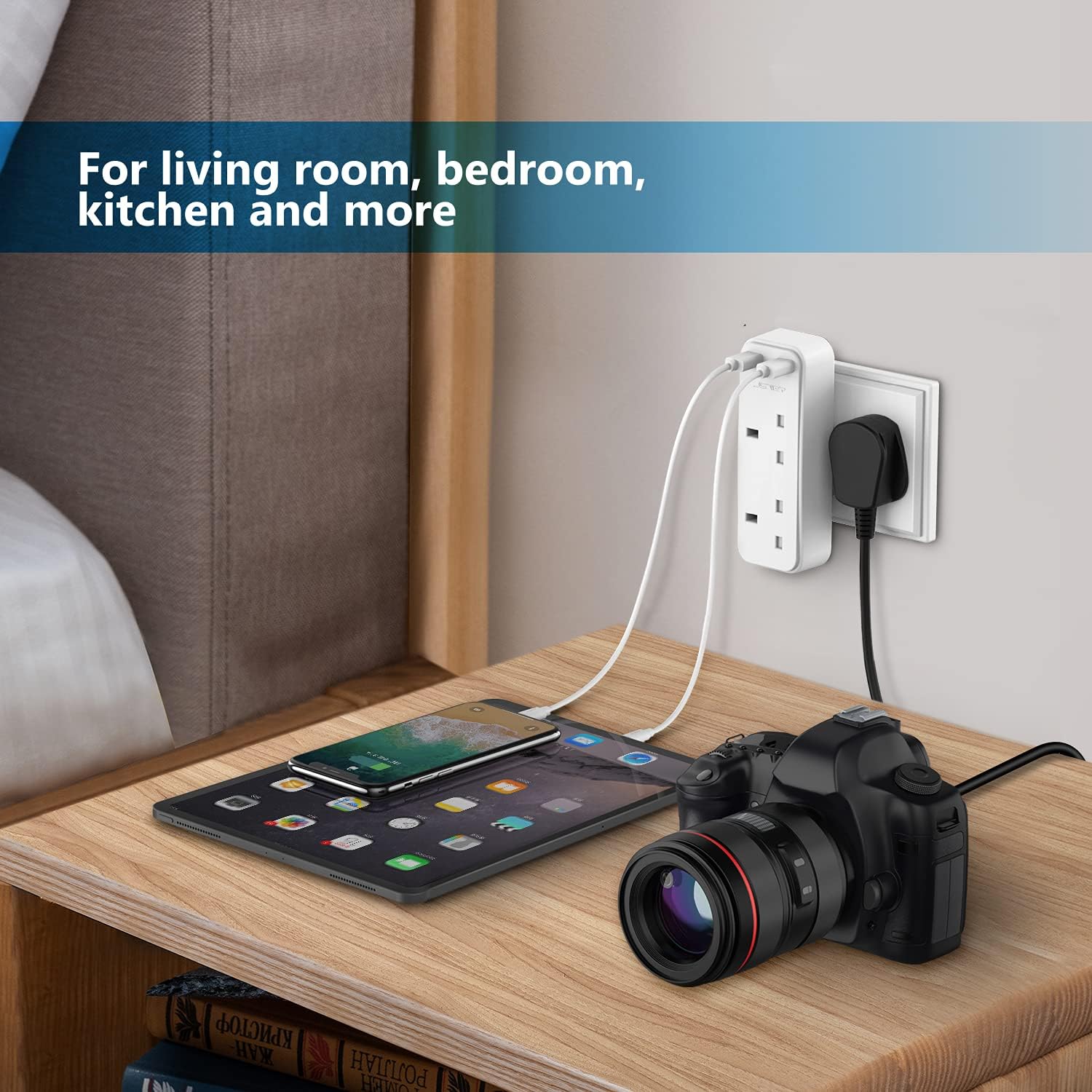Thumbnail 5 de JSVER Mini Double Plug Adaptor with 2 USB 2.4A