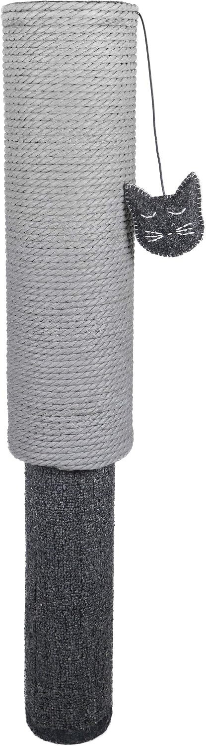 Detalle de Rosewood Charcoal Adjustable Pole Scratcher – Grey Cat Scratching Post with Twist-to-Adjust Feature