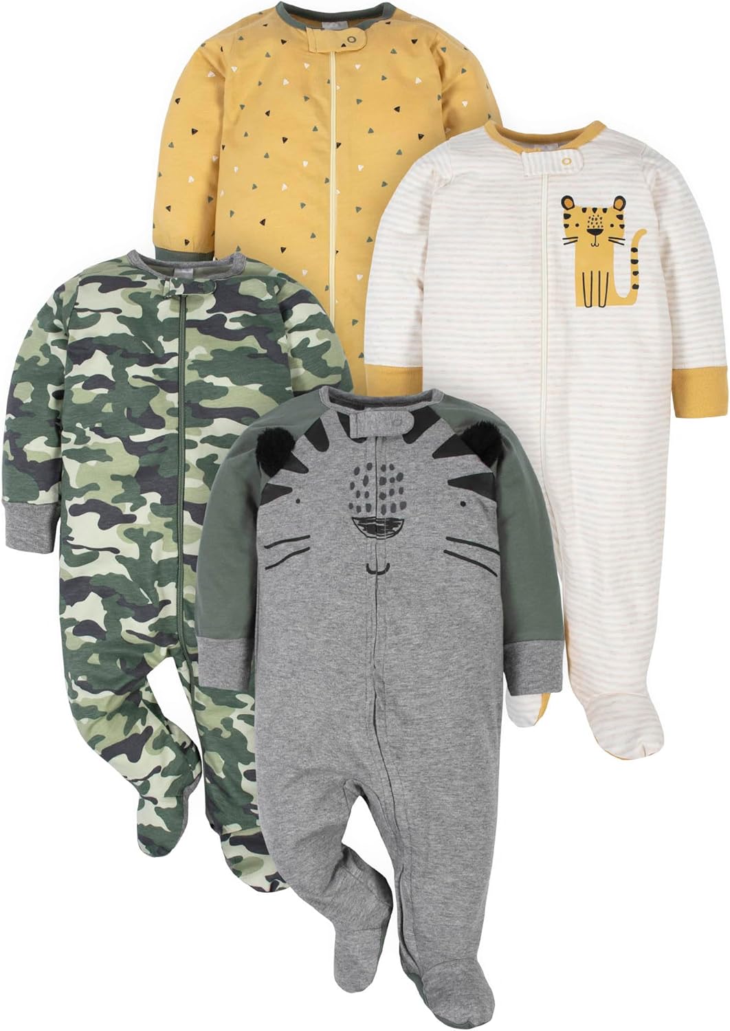 Detalle de Gerber 4 Pack Sleep 'N Play Footie – Dormeuses pour bébés et tout-petits (4 modèles)
