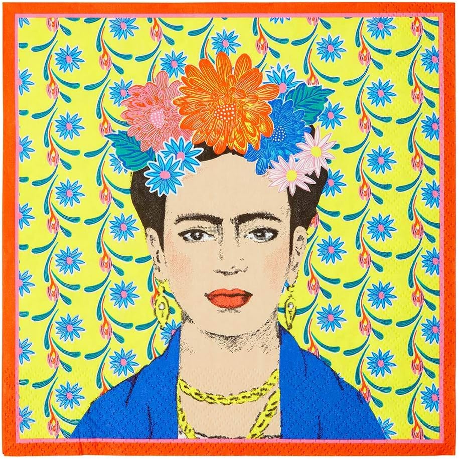 Detalle de Talking Tables BOHO-NAPKIN-FRIDA papieren servetten, geel, 33 x 33 cm, 20 stuks