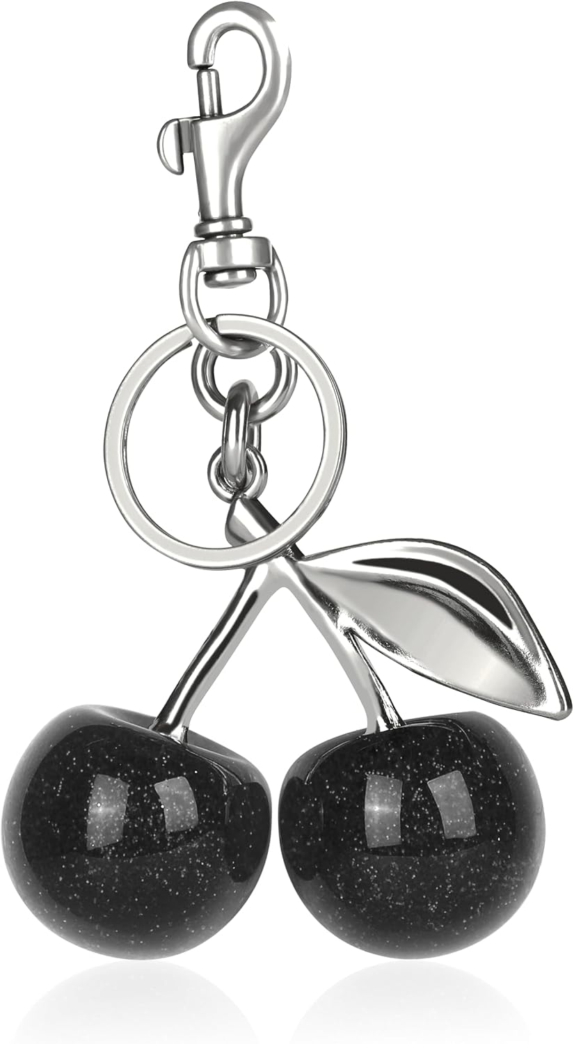 Detalle de OVRUNS Cherry Bag Charm for Women – cute cherry keychain & purse pendant for handbag, wallet and phone