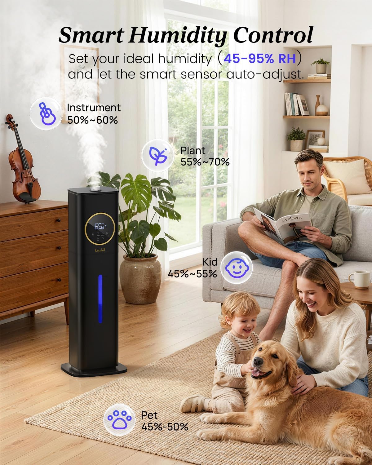 Thumbnail 3 de Humidifier Large Room 8L Cool Mist with Night Light ๐ง