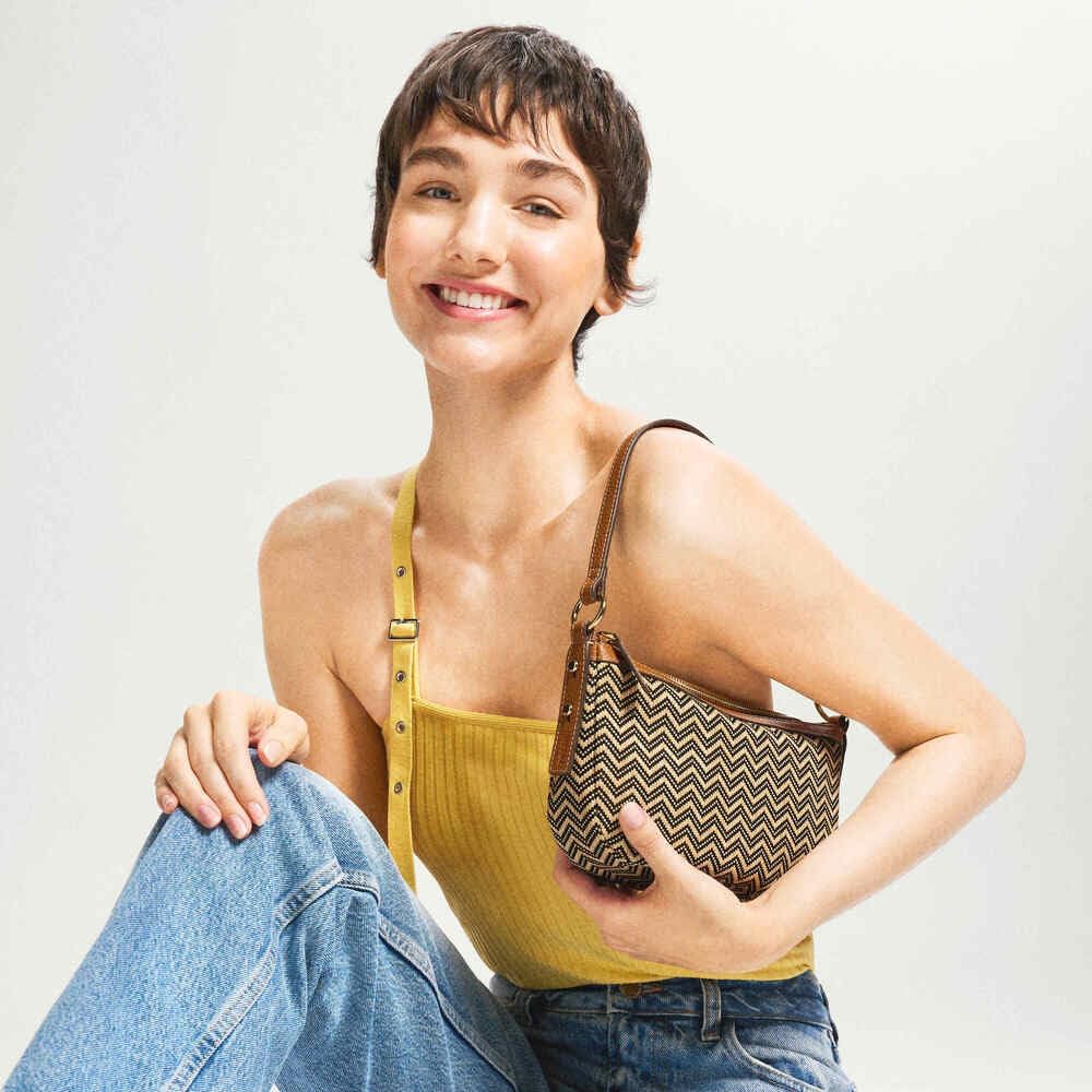 Detalle de Fossil Jolie Brown Crossbody : sac en cuir ou daim pour femme