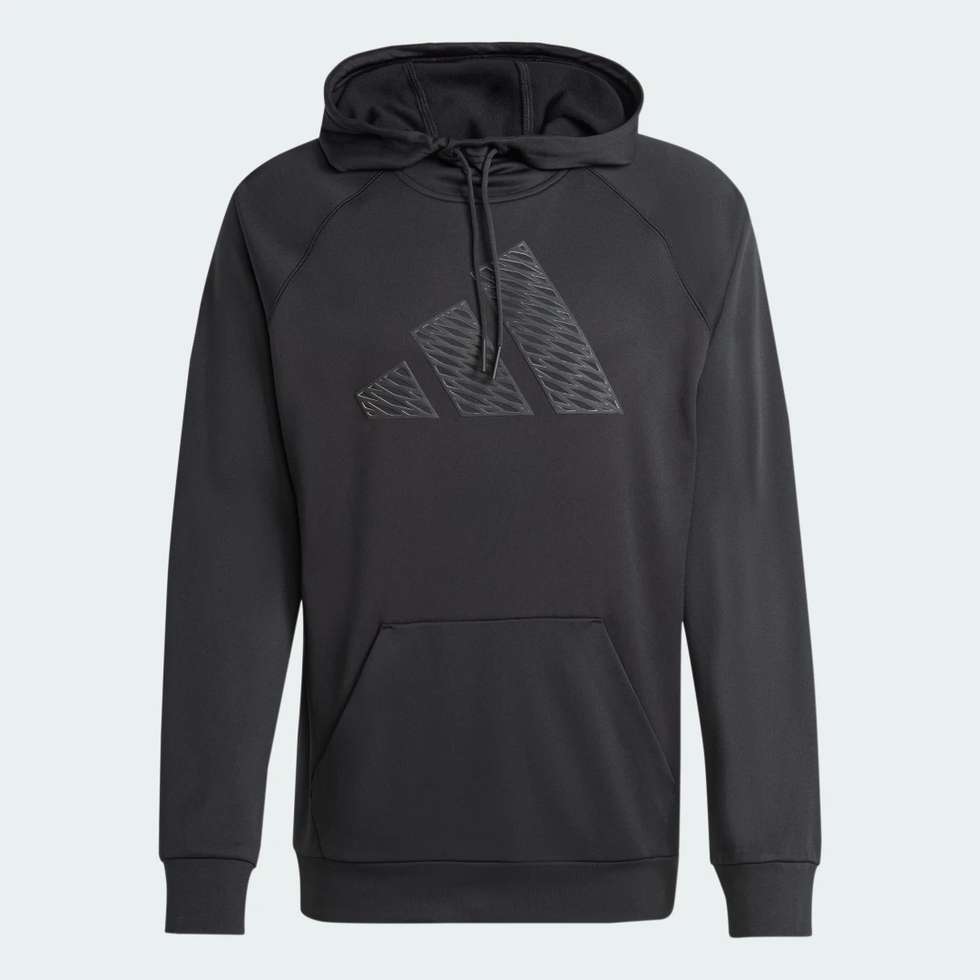 Detalle de Sudadera con capucha adidas Game and Go Training Big Logo en negro