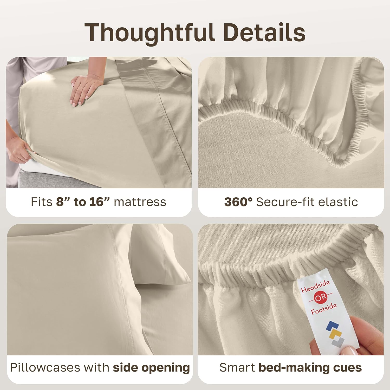 Detalle 2 de California Design Den 840307194251 600-Thread-Count California King Cotton Sheets