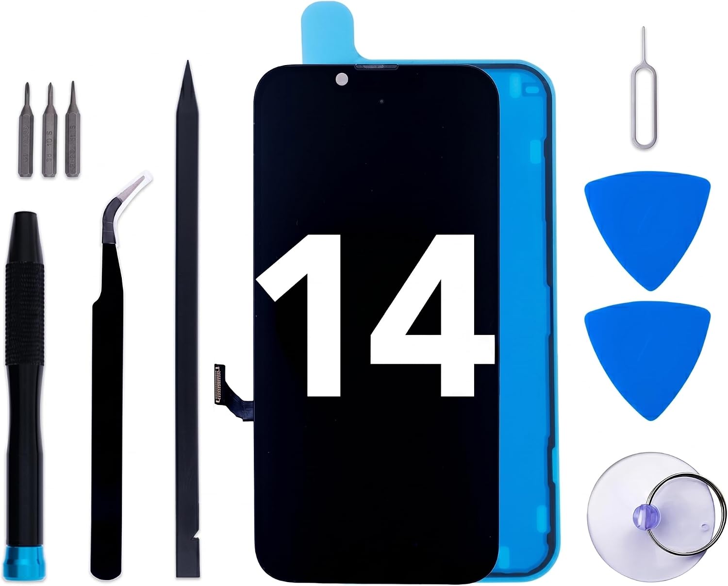 Detalle de for iPhone 14 Screen Replacement Kit: 6.1" LCD Display with 3D Touch Digitizer and Frame Adhesive