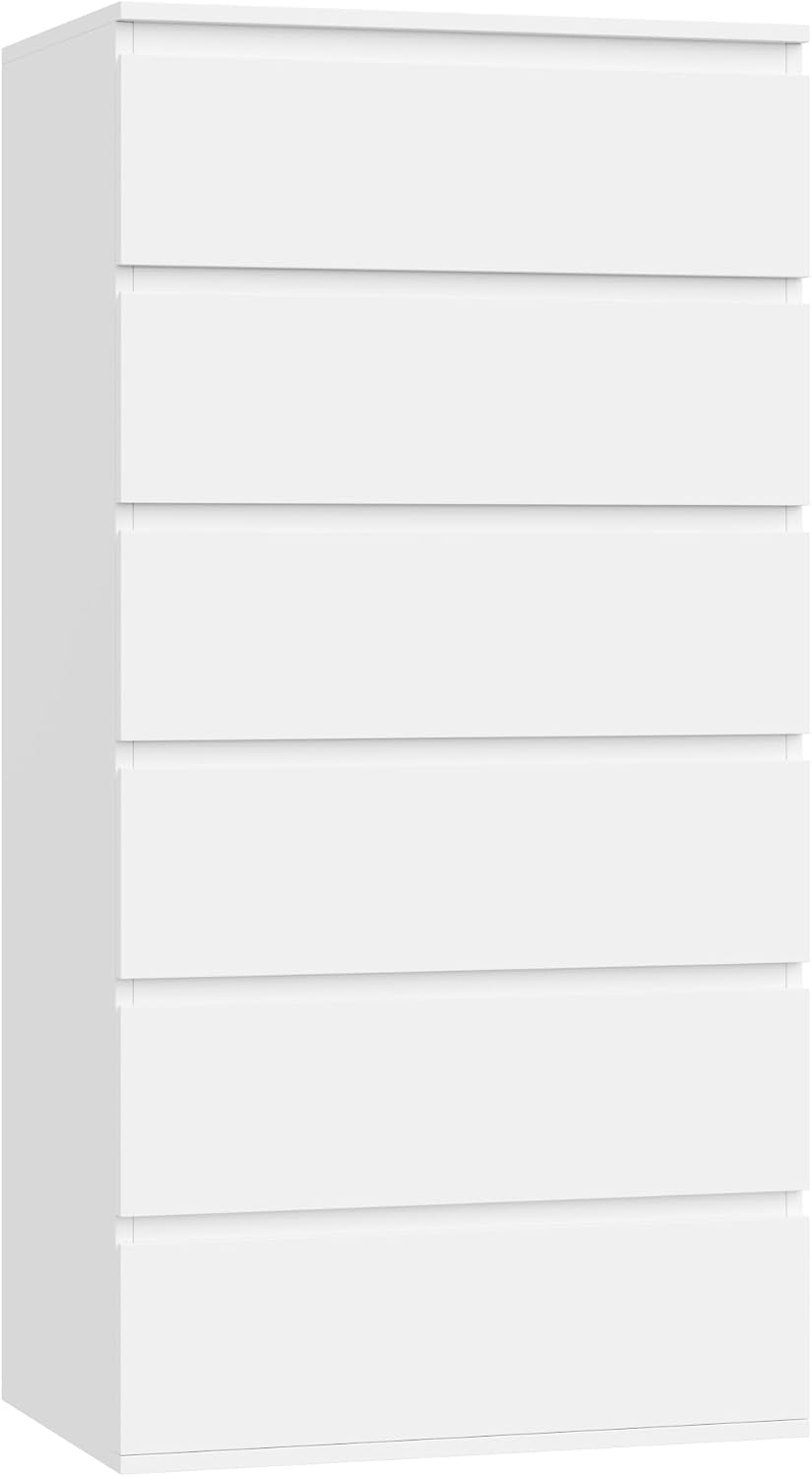 Detalle de FOREHILL M281 Chest of Drawers, 6 Drawers, White, 119cm