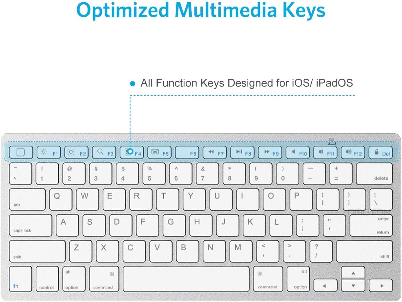 Detalle de OMOTON Bluetooth Keyboard for iPad, 10 m