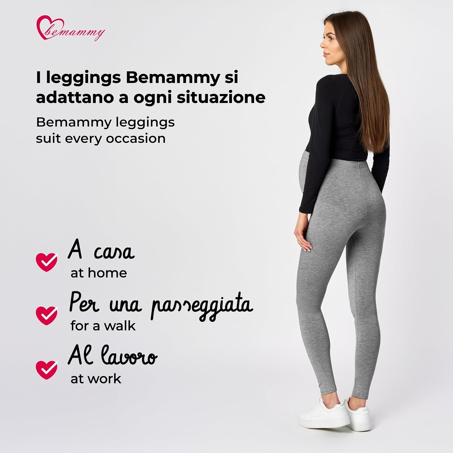 Thumbnail 4 de Be Mammy Leggings premaman lunghi a vita alta BE20-230