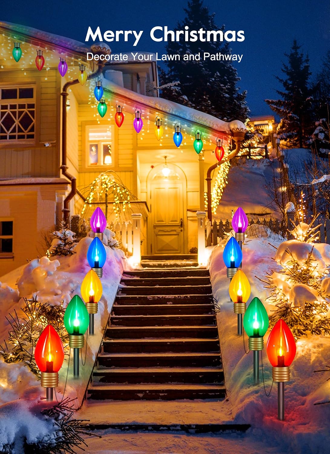 Thumbnail 3 de Jumbo C9 Christmas Pathway Lights, 5 Bulbs
