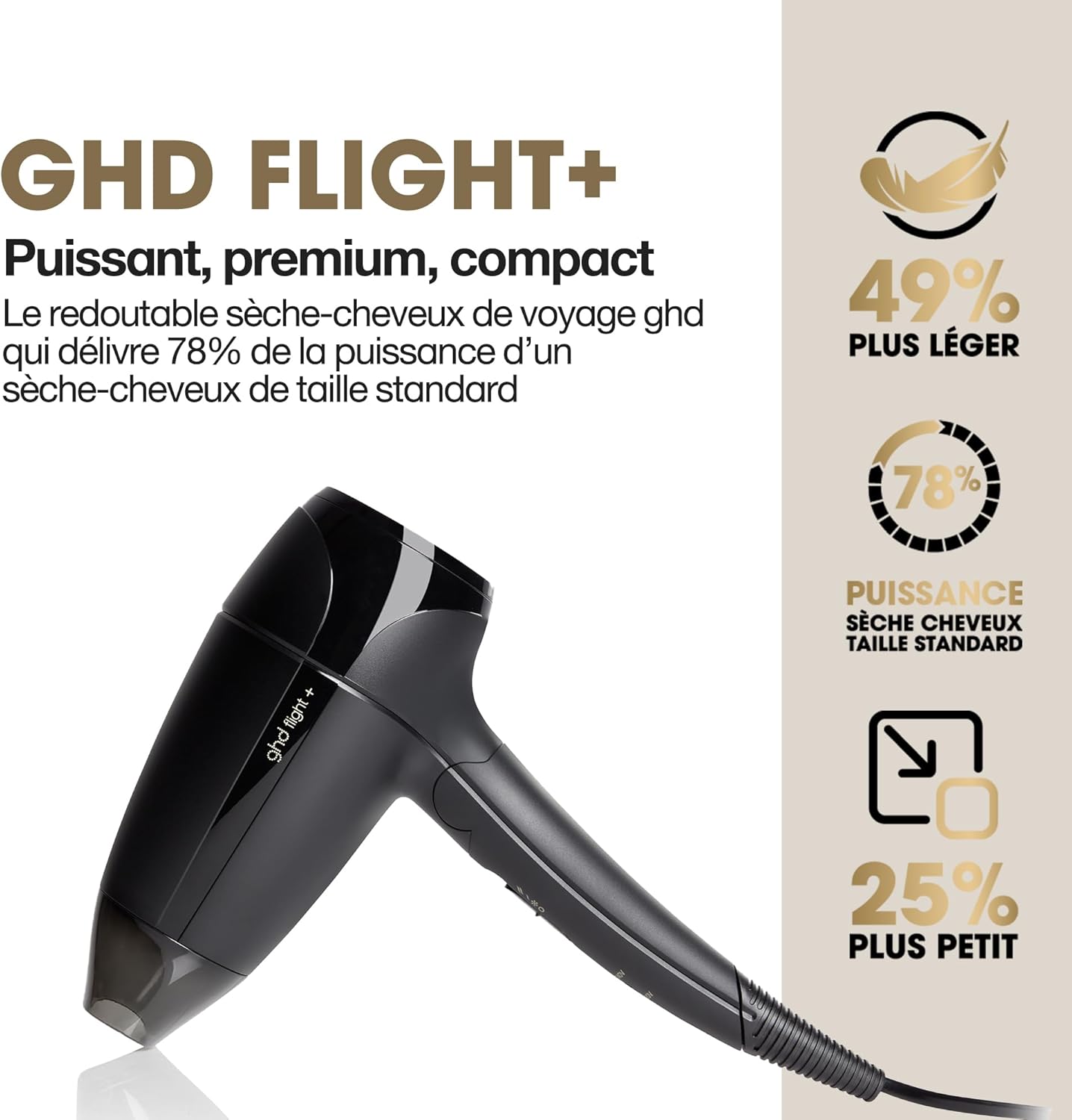 Thumbnail 1 de Sèche-cheveux de voyage ghd Flight+ (noir) – pliable, double voltage et Vanity incluse