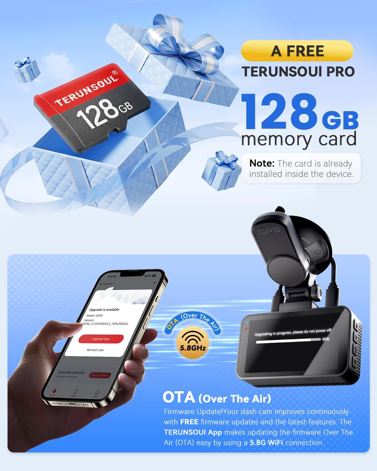 Detalle de Terunsoul Dash Cam 128GB Card