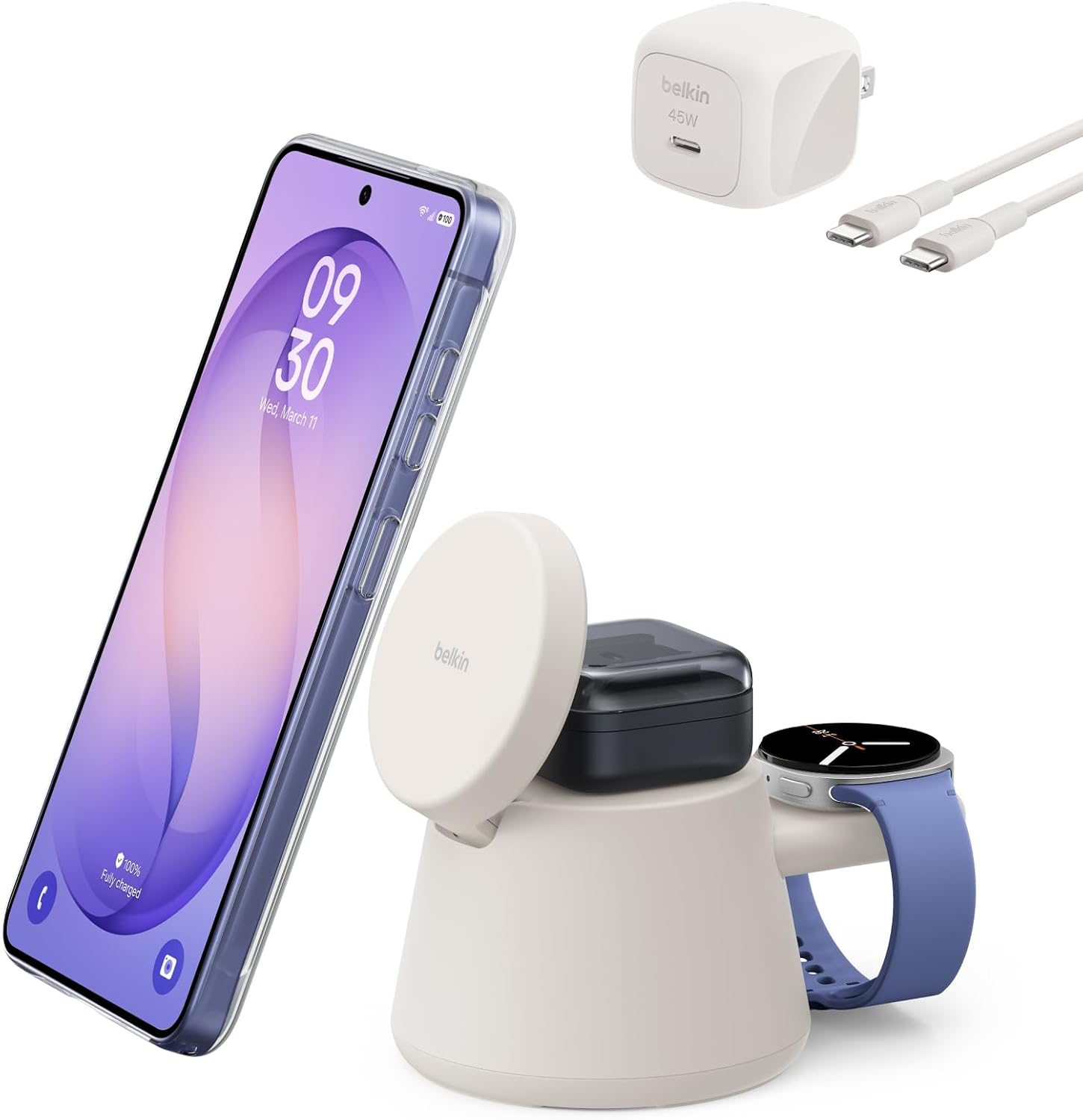 Detalle de Belkin BBB014-SA Qi2.2 25W 3-in-1 Magnetic Charging Station