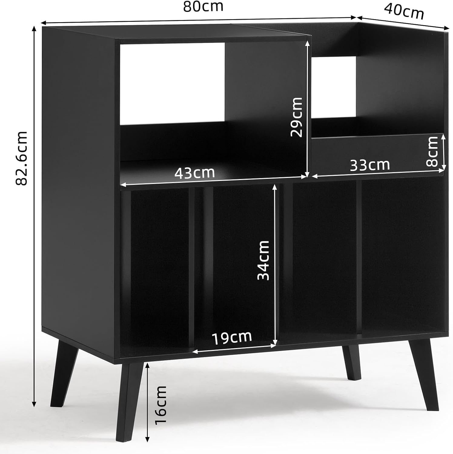 Detalle 2 de Large Record Stand with Storage 300 📀
