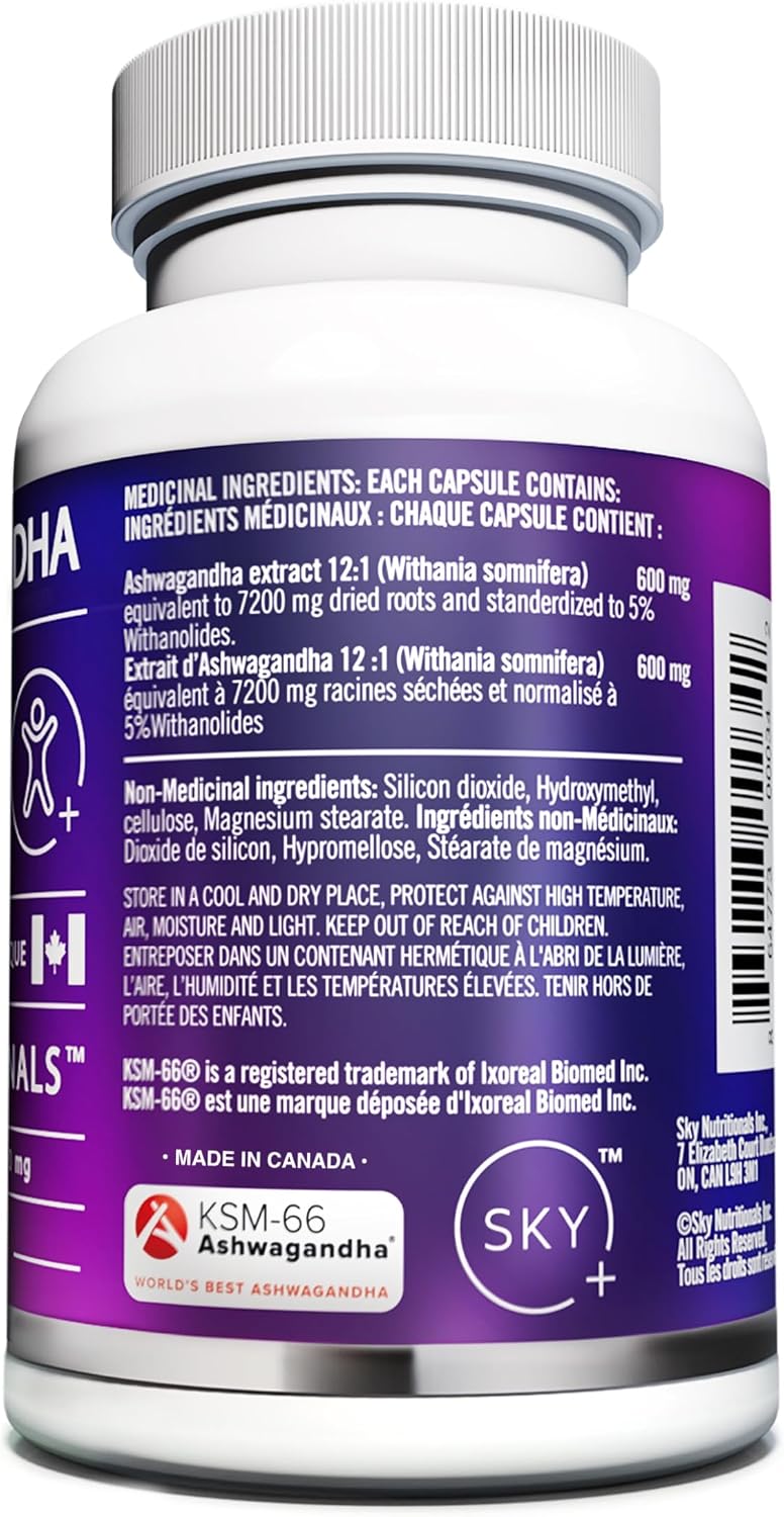 Detalle de Sky Nutritionals KSM-66 Organic Ashwagandha Capsules, 600 mg, 270 Count