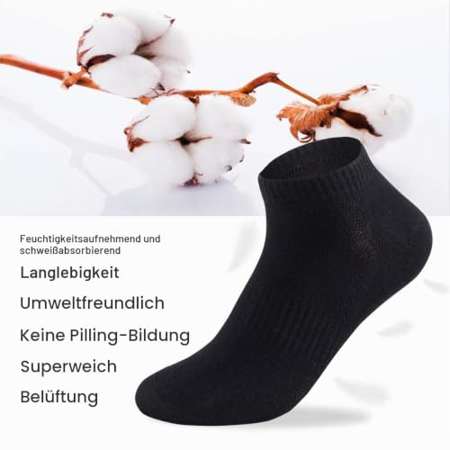 Thumbnail 3 de FALARY Sneaker-Socken 39–42, 10 Paar, atmungsaktiv, Schwarz