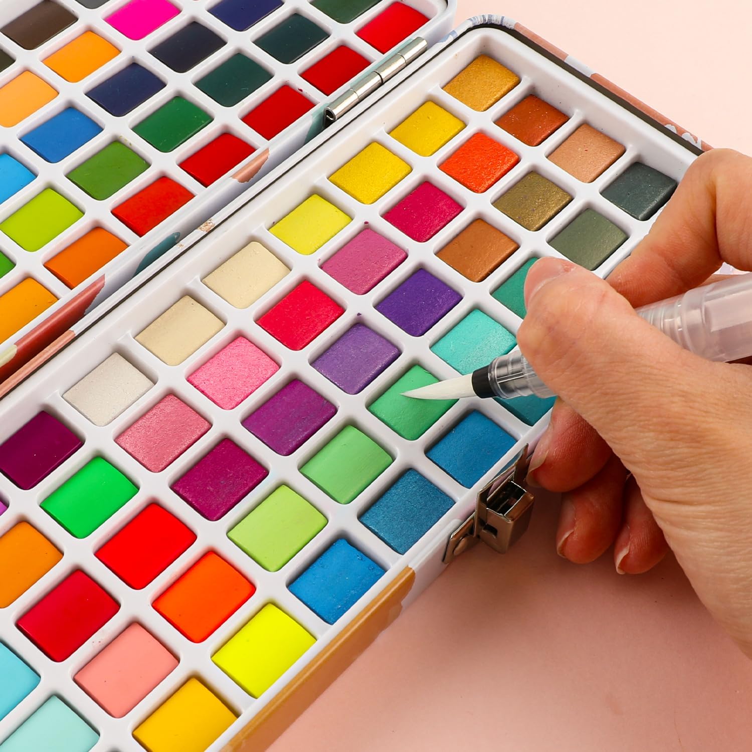 Thumbnail 3 de Grabie Watercolour Paint & Paint Material Set (100 Colours) with Water Brush Pens and Drawing Pencil