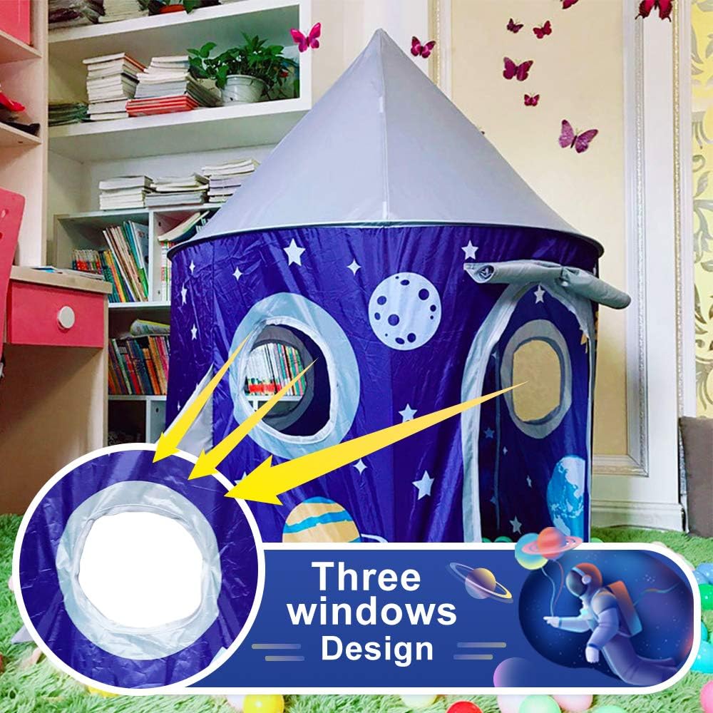 Detalle de Toy Gifts for 1-7 Year Old Boys: Space Pop Up Play Tent with Private Planet Theatre