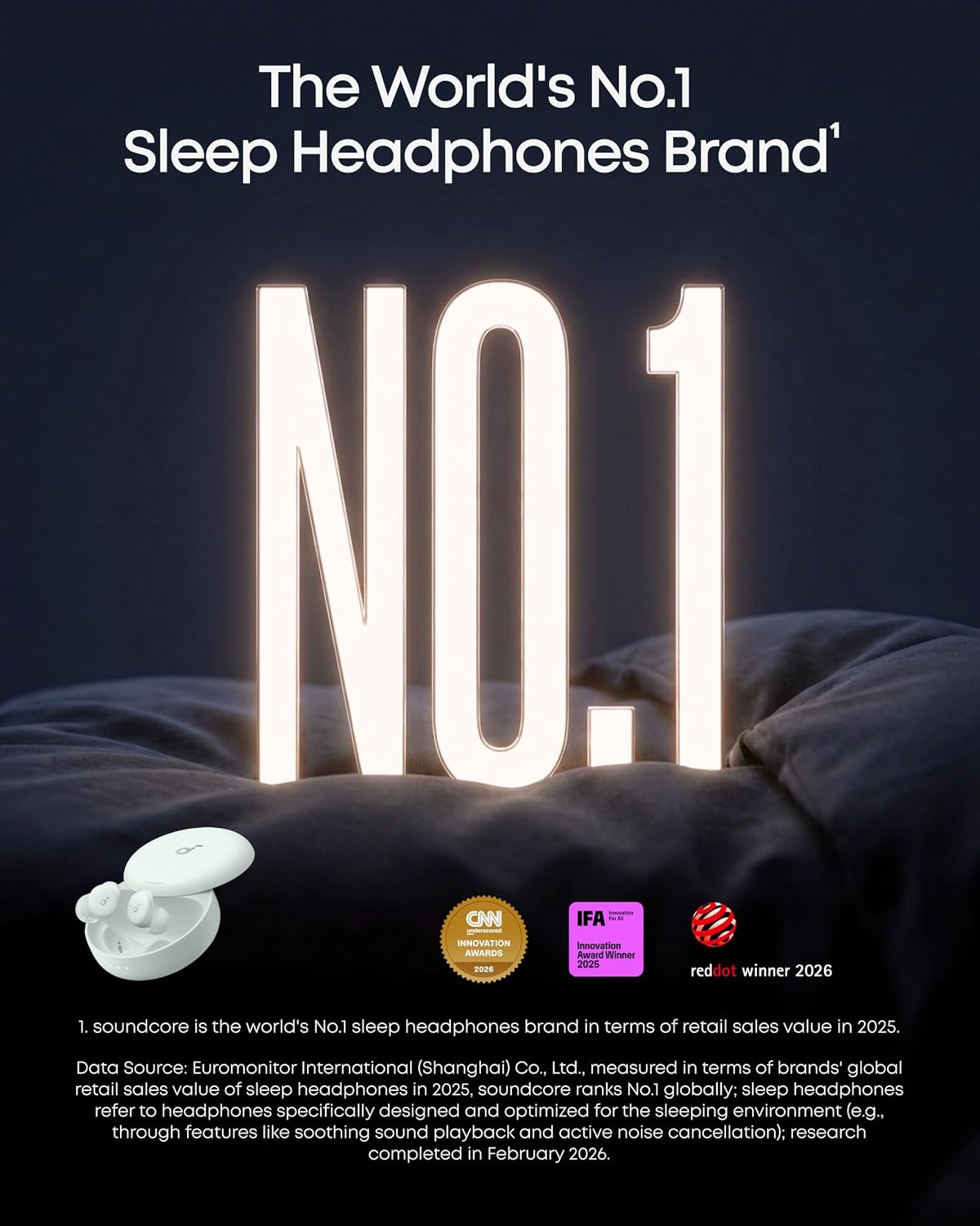 Detalle 2 de Soundcore Sleep A30 D1301 Sleep Earbuds with ANC and Adaptive Snore Masking